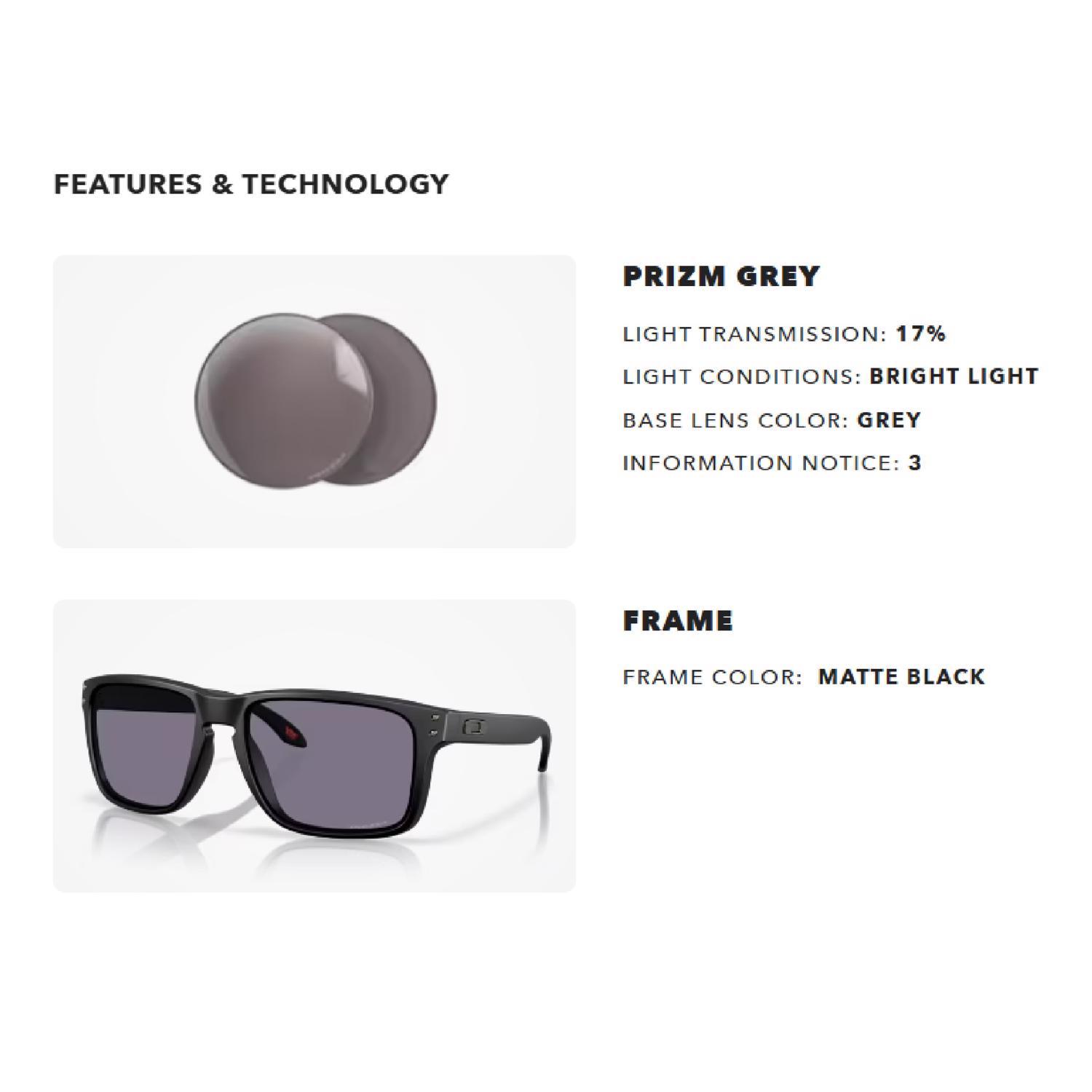 Oakley Holbrook XXL Sunglasses Men's Matte Black Frame Prizm Grey Lens