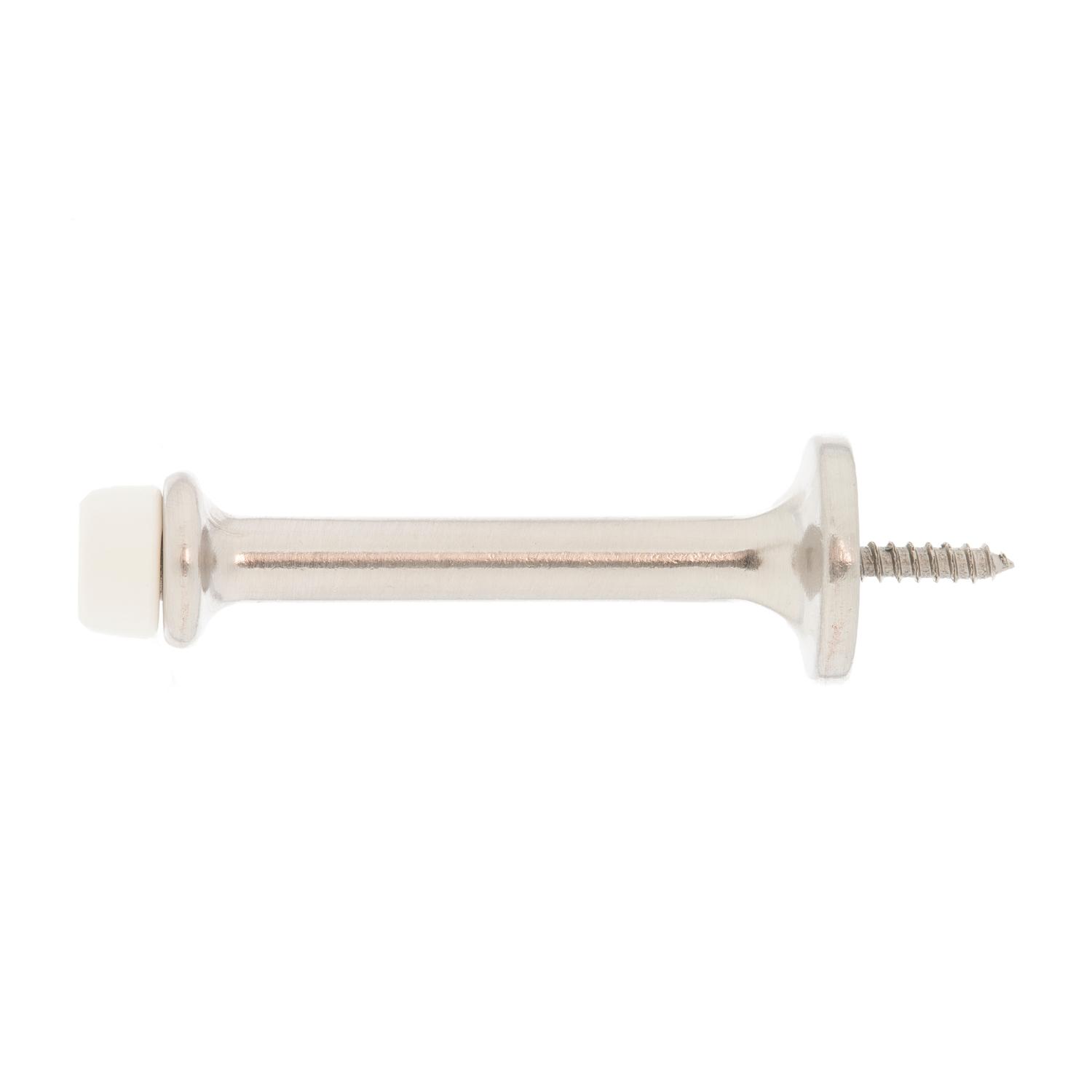 Ace Metal Satin Nickel Silver Rigid Door Stop Mounts to door and wall 1/8 in.