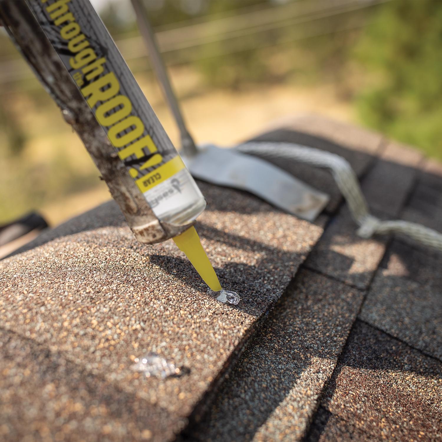 Sashco Through The Roof Gloss Clear Synthetic Rubber Roof Sealant 10.5 oz