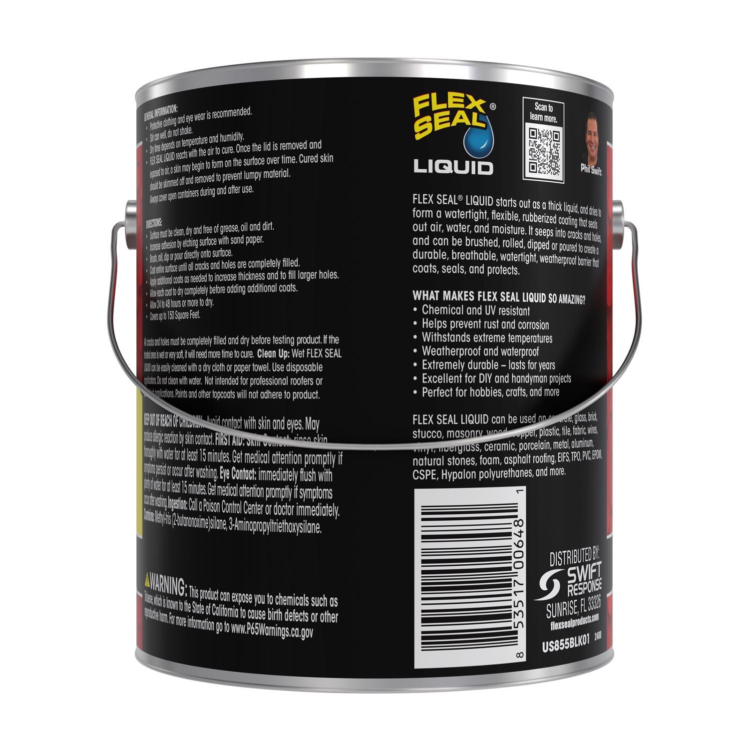 Flex Seal Family of Products Flex Seal Black Liquid Rubber Sealant Coating 128 fl. oz.