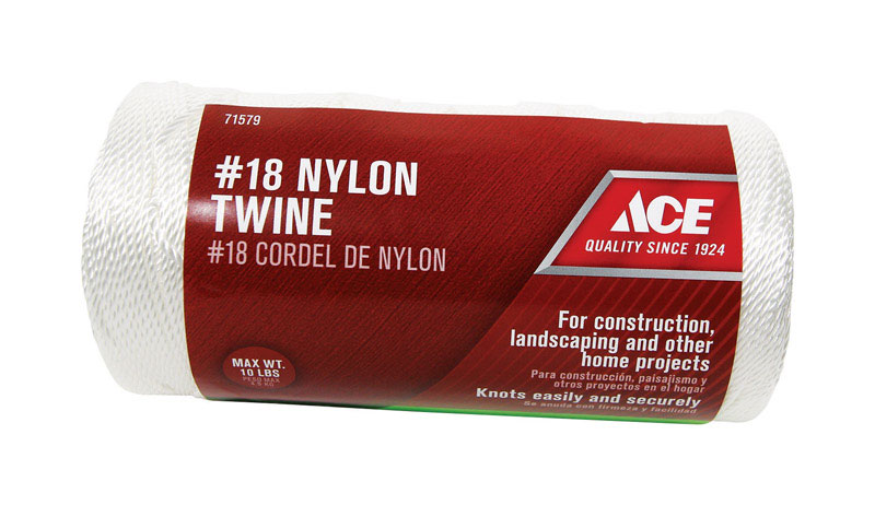 Ace 18 in. D X 1050 ft. L White Twisted Nylon Twine
