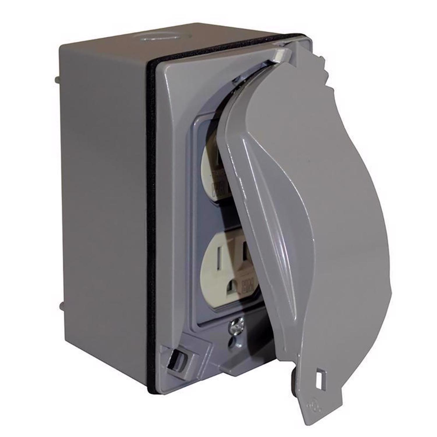 Sigma Engineered Solutions Rectangle Metal 1 gang 4.58 in. H X 2.83 in. W Duplex Outlet Kit