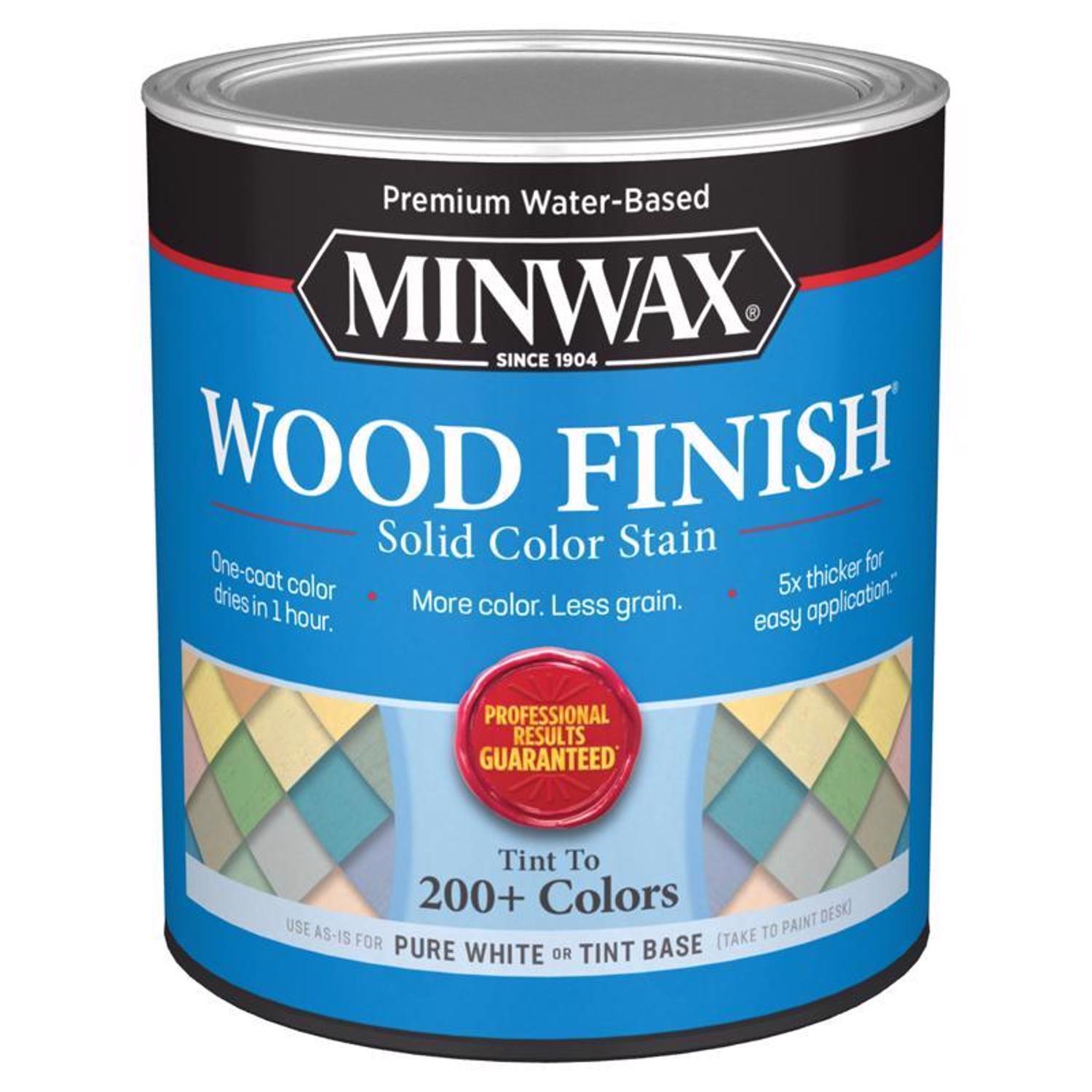 Minwax Wood Finish Water-Based Solid Pure White Tint Base Water-Based Wood Finish 1 qt