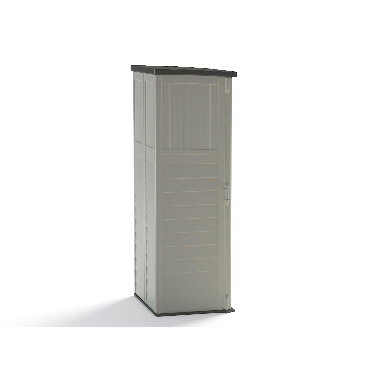 Suncast 2 ft. x 2 ft. Plastic Vertical Storage Shed with Floor Kit Gray