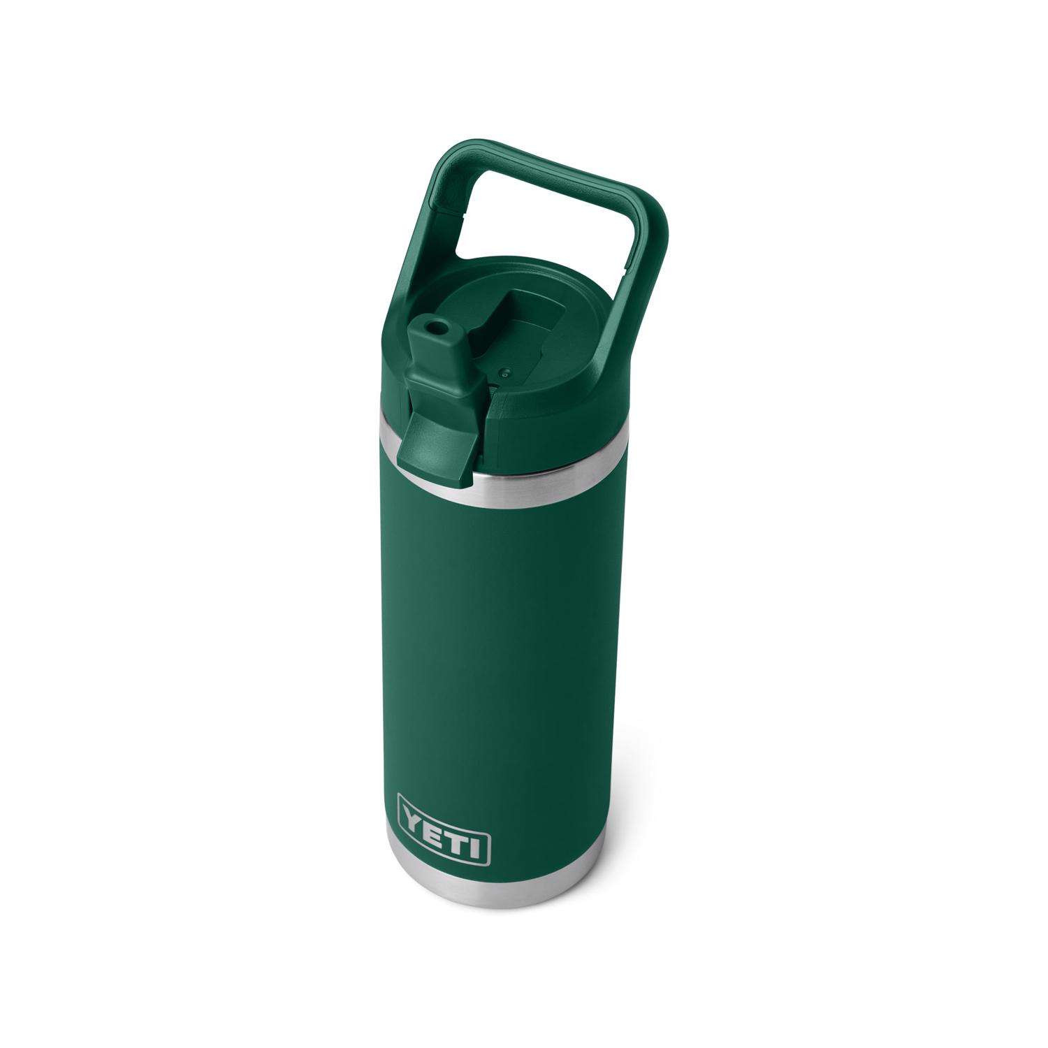 YETI Rambler 18 oz Black Forest Green BPA Free Bottle with Straw Cap