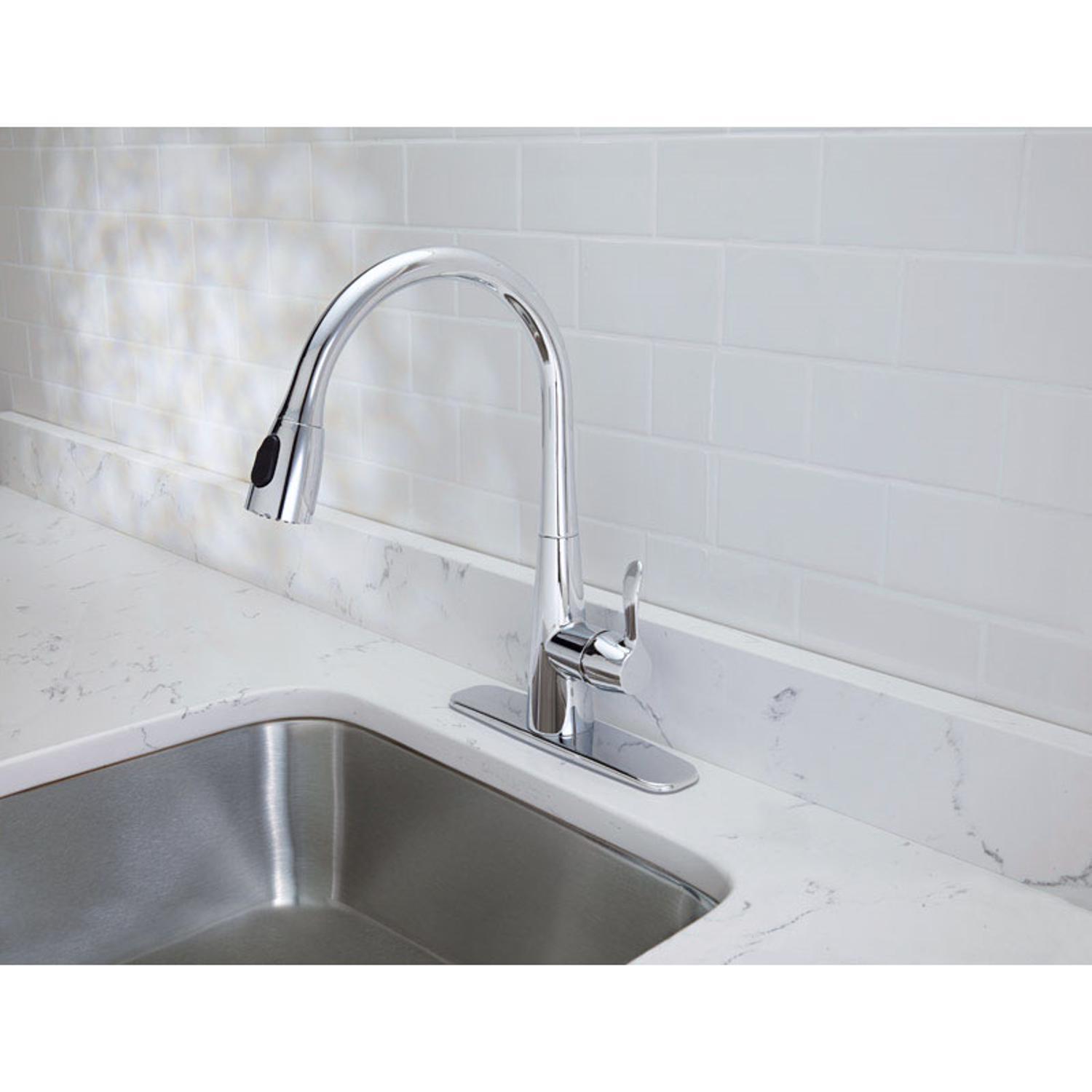 OakBrook Vela One Handle Chrome Kitchen Faucet