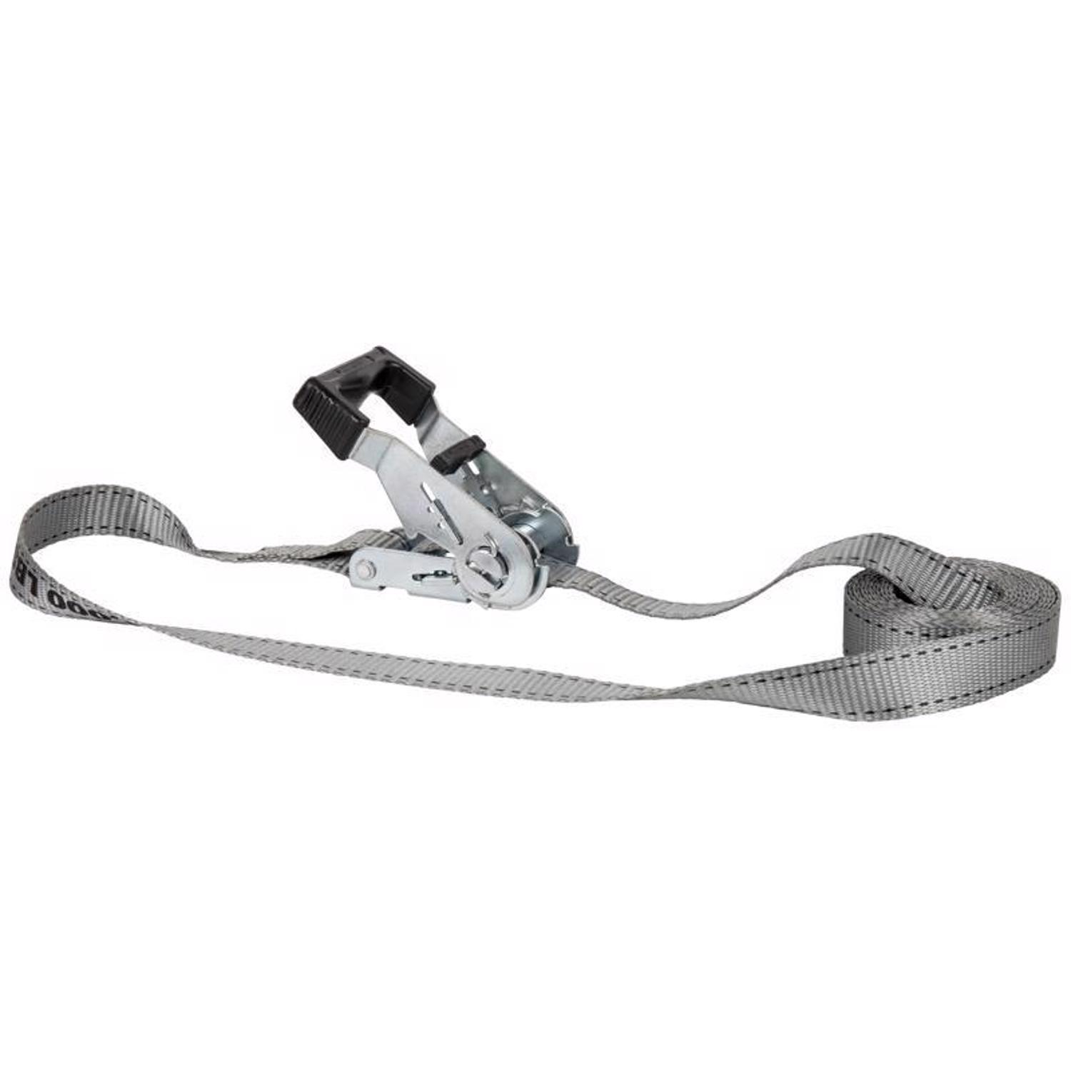 Keeper 1 in. W X 16 ft. L Gray Tie Down w/Ratchet 500 lb 1 pk