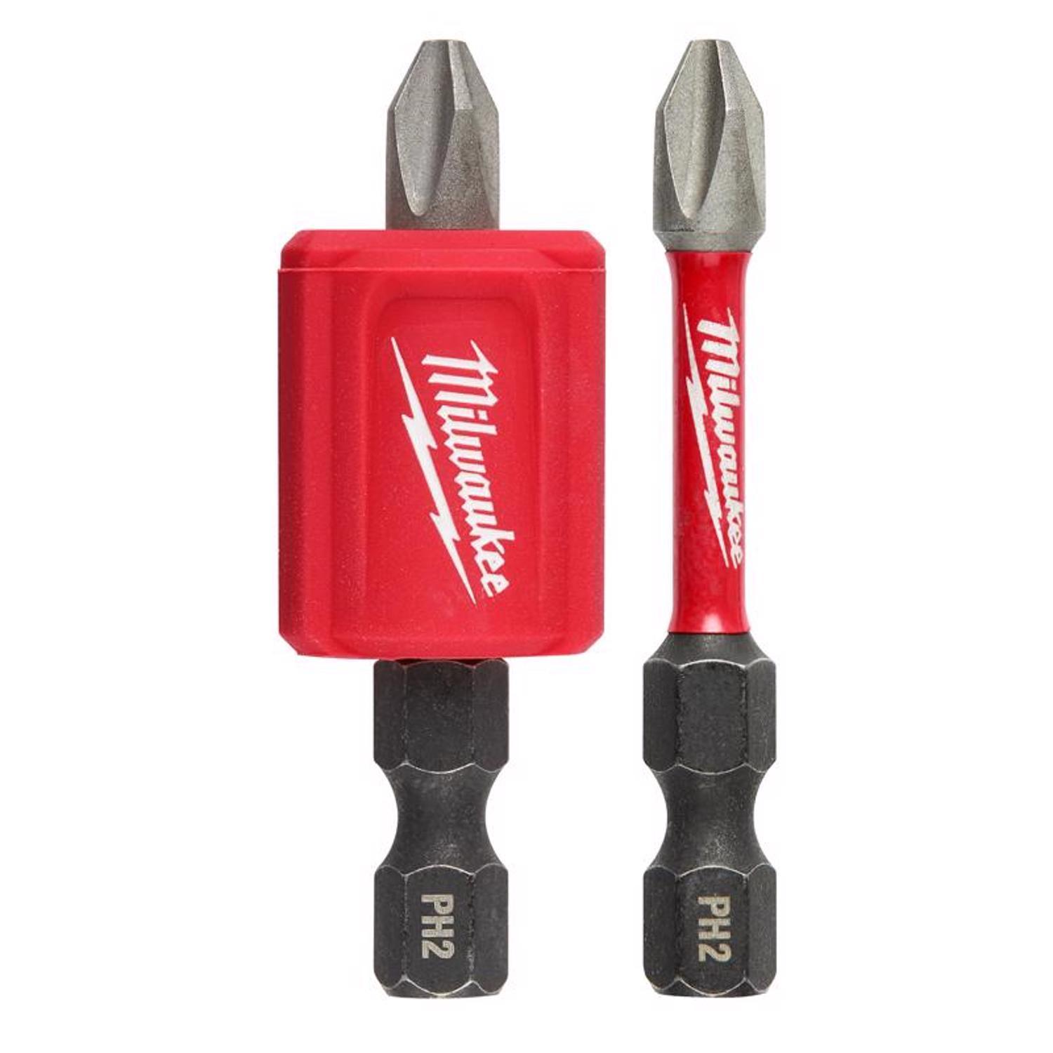 Milwaukee Shockwave Phillips 2 in. L Magnetic Attachment Set Alloy Steel 2 pc
