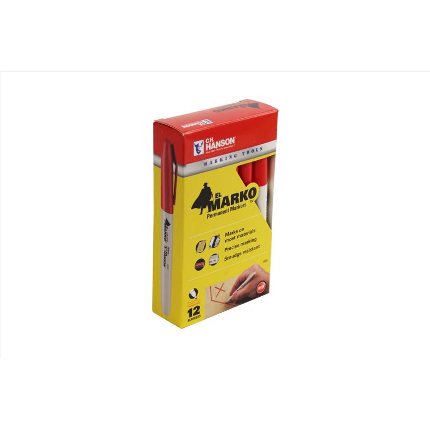 C.H. Hanson Sure Point, CH Hanson Red Medium Tip Permanent Marker 1 pk
