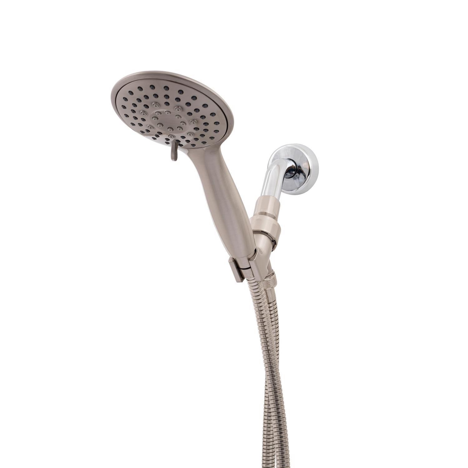 Whedon Blaster Massage Brushed Nickel Plastic 5 settings Handheld Showerhead 2 gpm