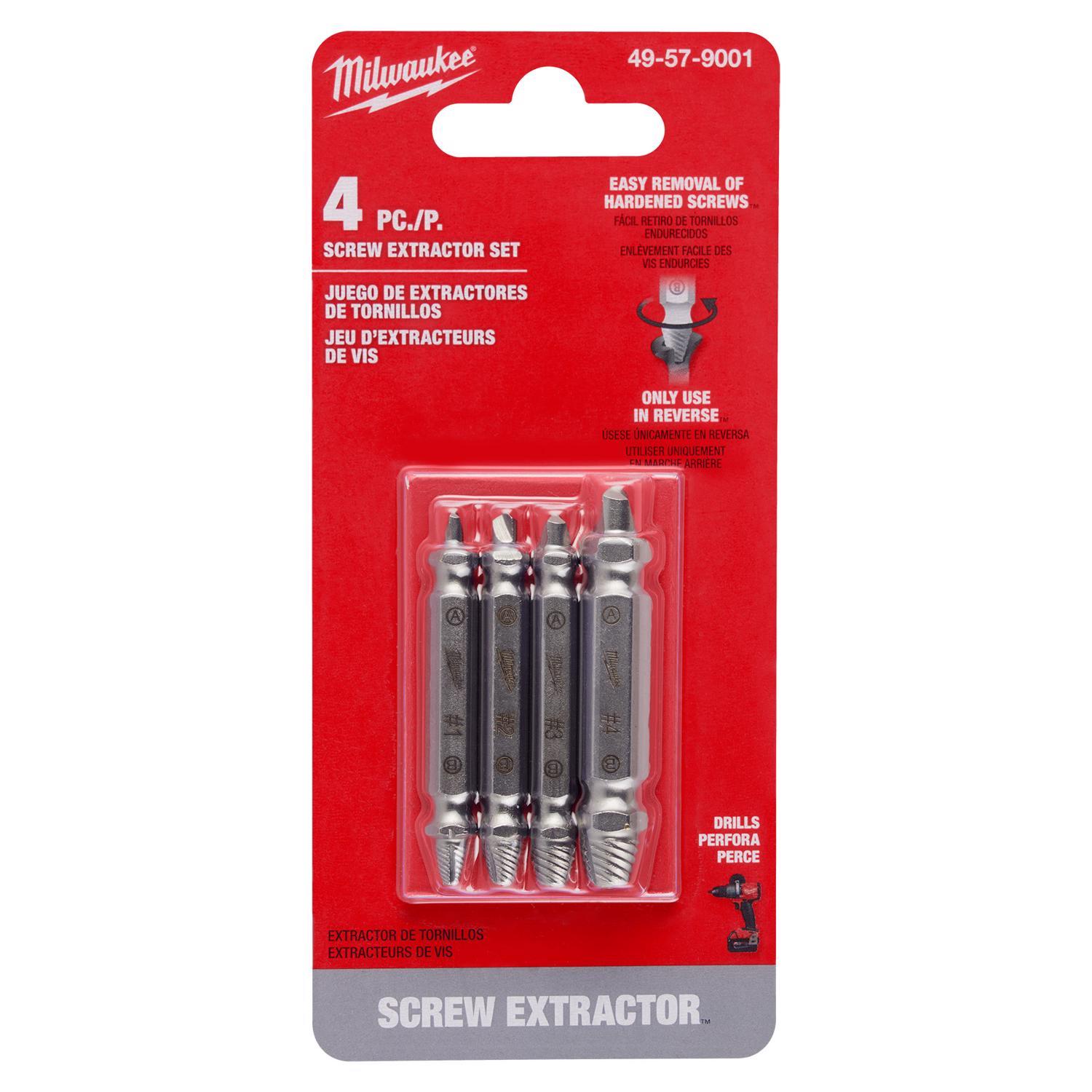 Milwaukee Steel Screw Extractor Set 4 pc