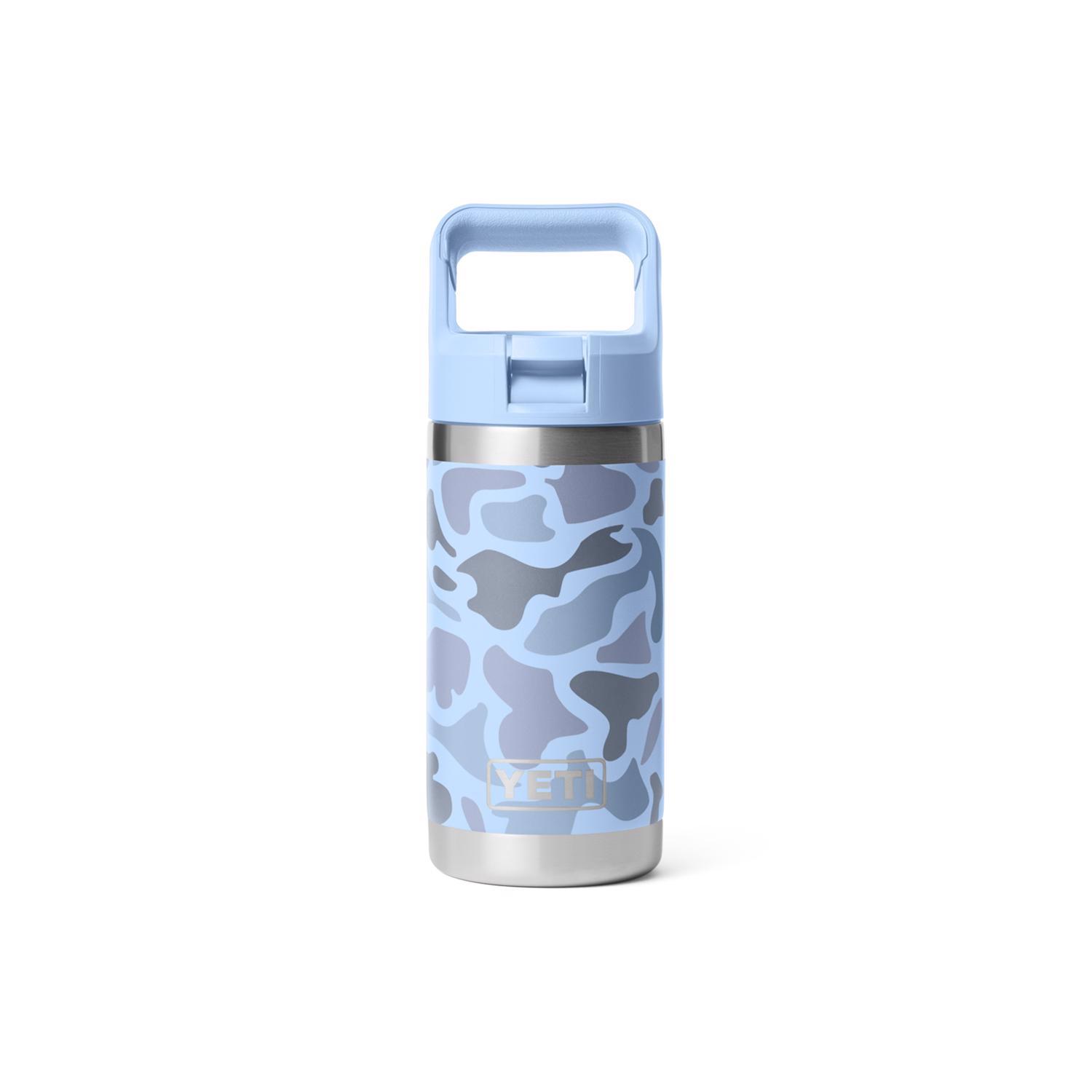 YETI Rambler Jr. 12 oz. Blue Camo BPA Free Insulated Kids Water Bottle w/Straw