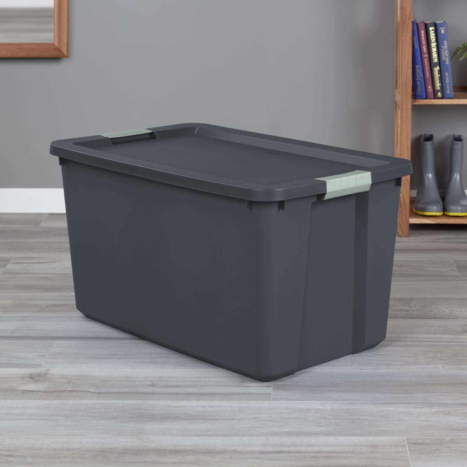 Sterilite 34 gal Gray Storage Tote w/Latching Lid 17.25 in. H X 31.62 in. W X 20 in. D Stackable