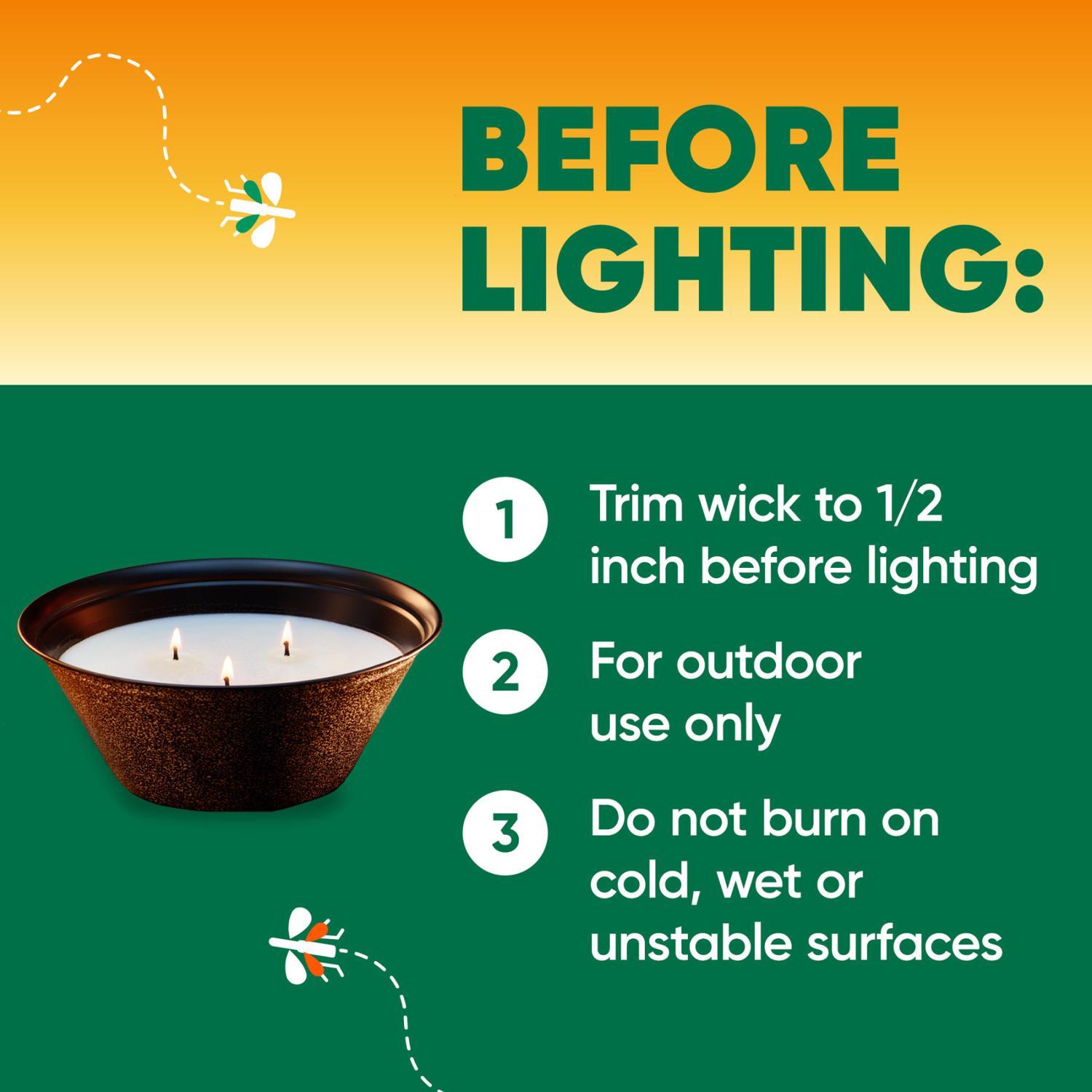 OFF! Citronella Candle Solid For Flying Insects 23 oz