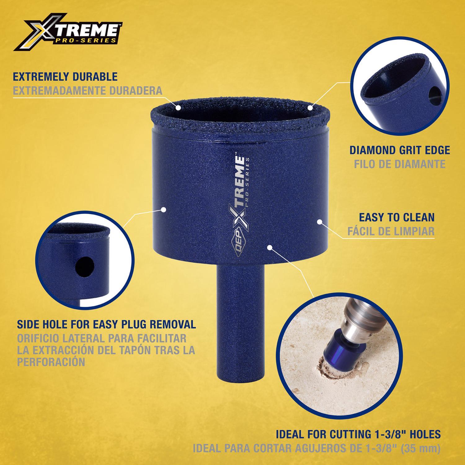 QEP 1-3/8 in. Diamond Wet/Dry Tile Hole Saw 1 pc