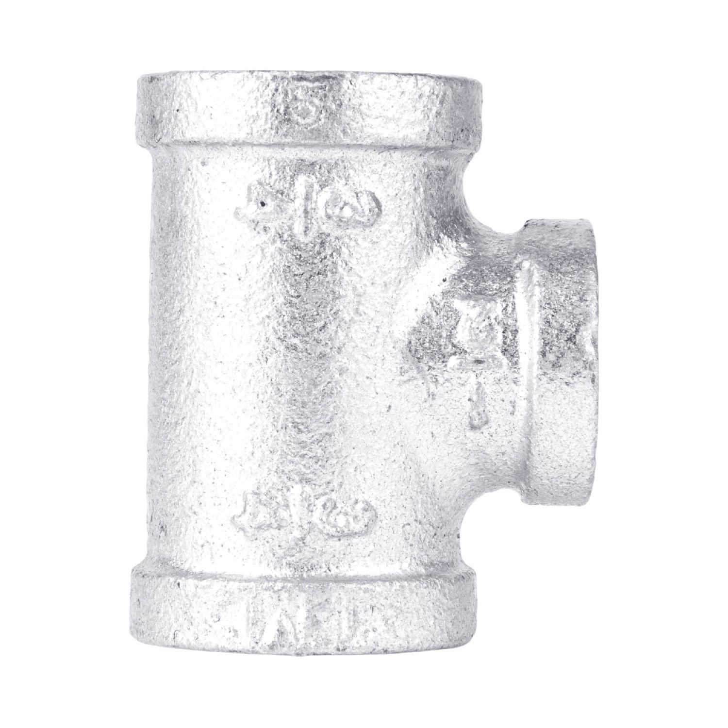 STZ Industries 3/4 in. FIP X 3/4 in. D FIP 1/2 in. D FIP Galvanized Malleable Iron Tee