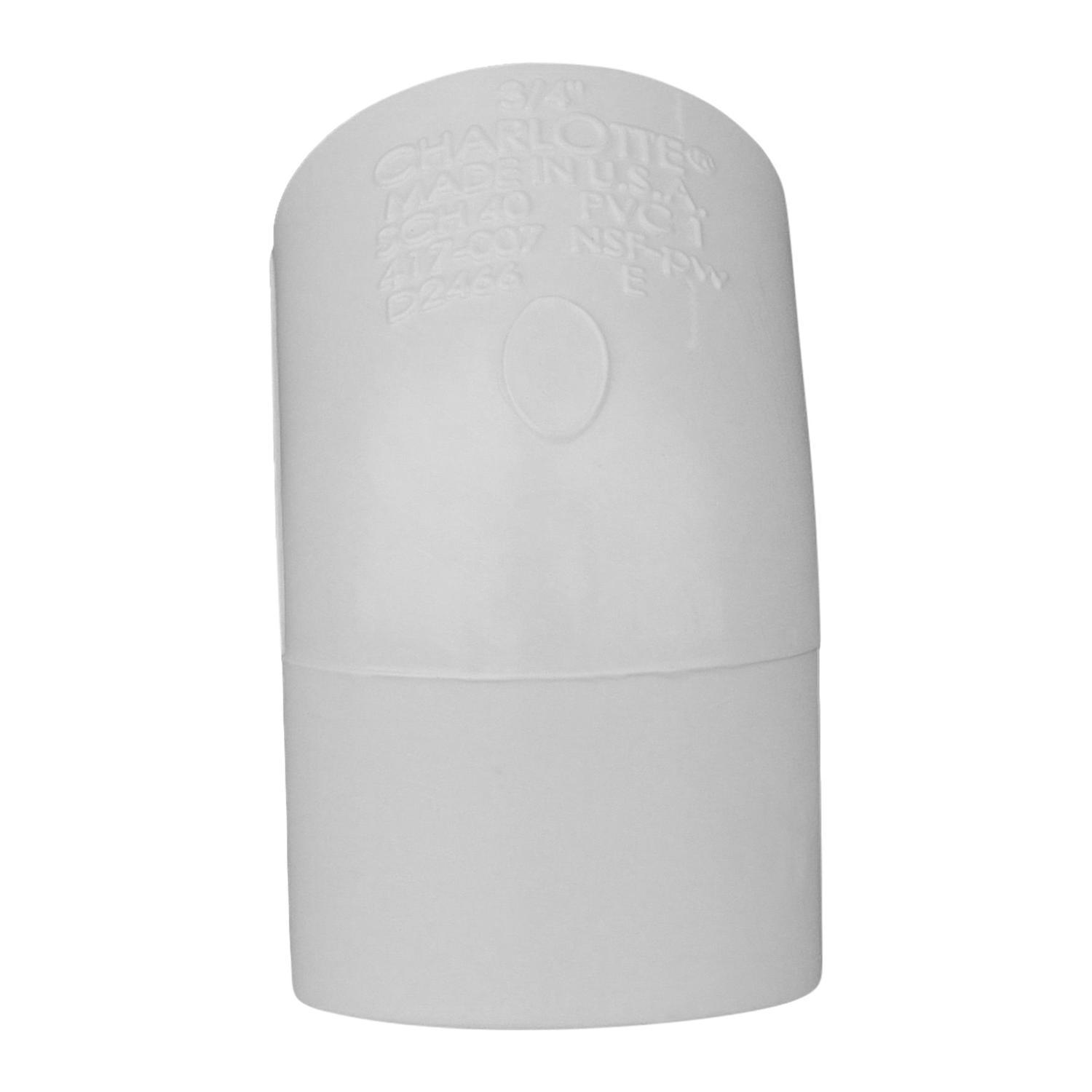 Charlotte Pipe Schedule 40 3/4 in. Slip X 3/4 in. D Slip PVC Elbow 1 pk