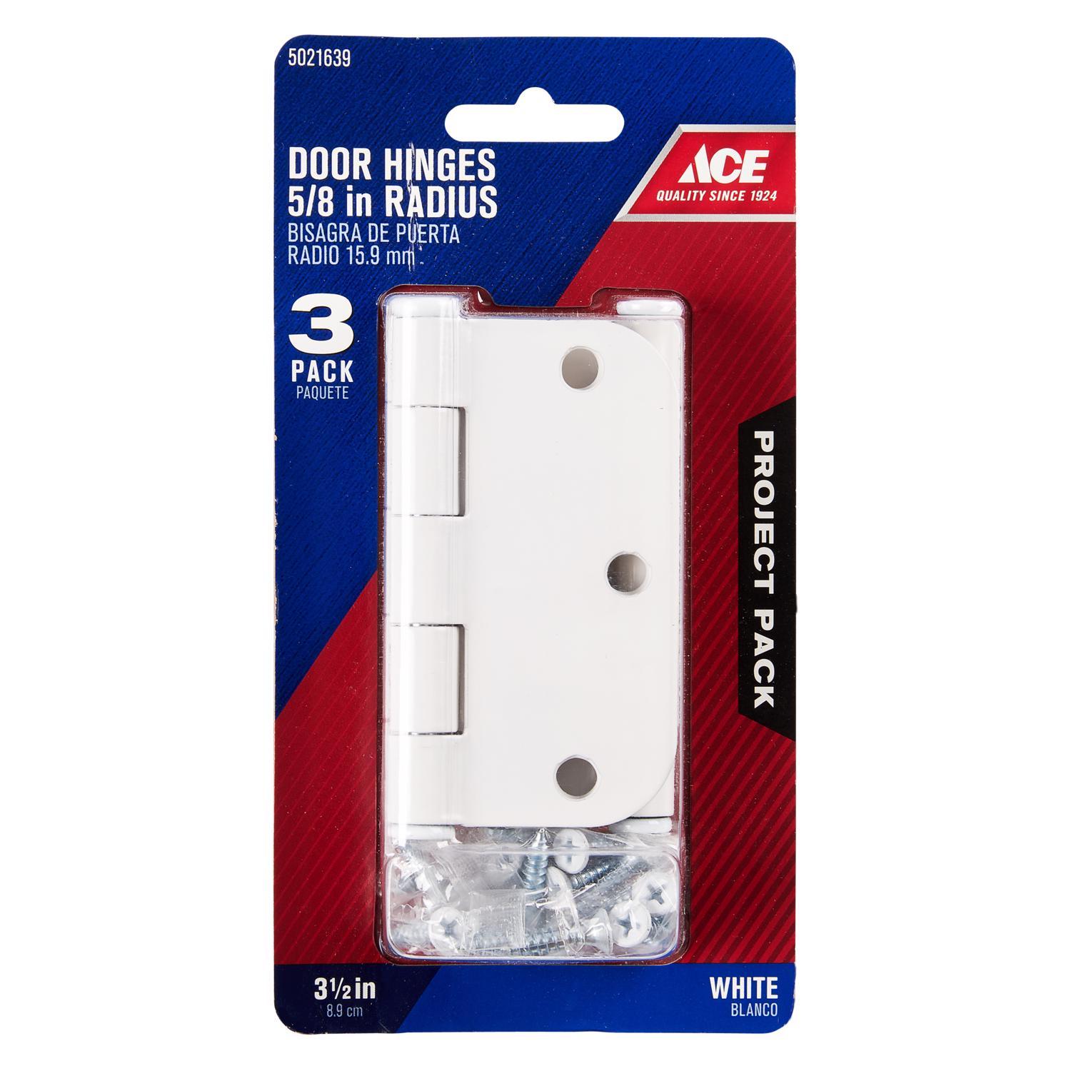 Ace 3-1/2 in. L White Residential Door Hinge 3 pk