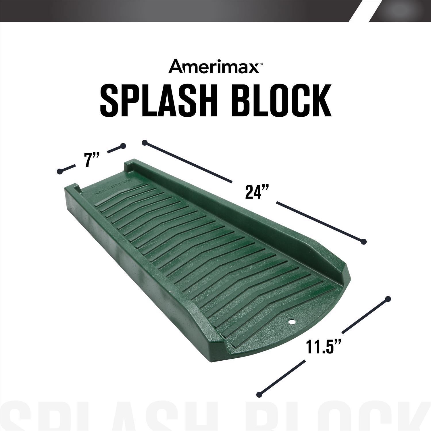 Amerimax 2.5 in. H X 11.5 in. W X 24 in. L Green Vinyl Splash Block