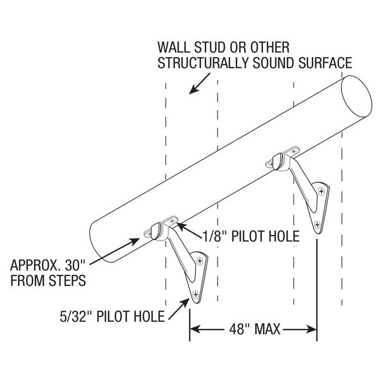 Ace Silver Steel Handrail Bracket