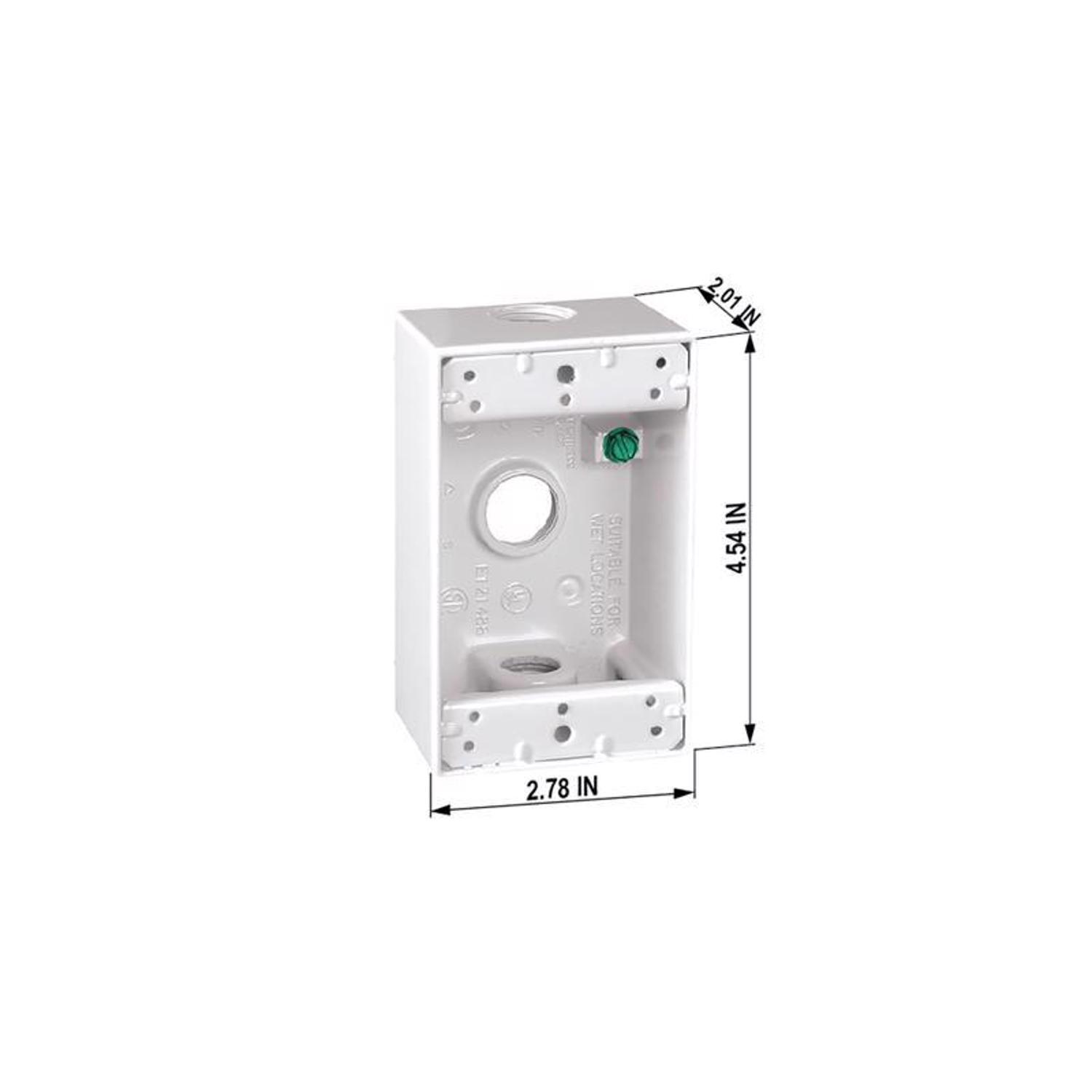 Sigma Engineered Solutions New Work 18.3 cu in Rectangle Die-Cast Metal 1 gang Weatherproof Box Whit