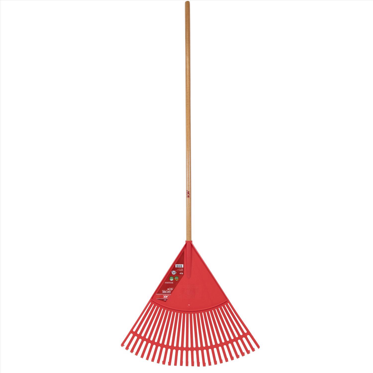 Ace 65 in. 26 Tine Poly Leaf Rake Wood Handle
