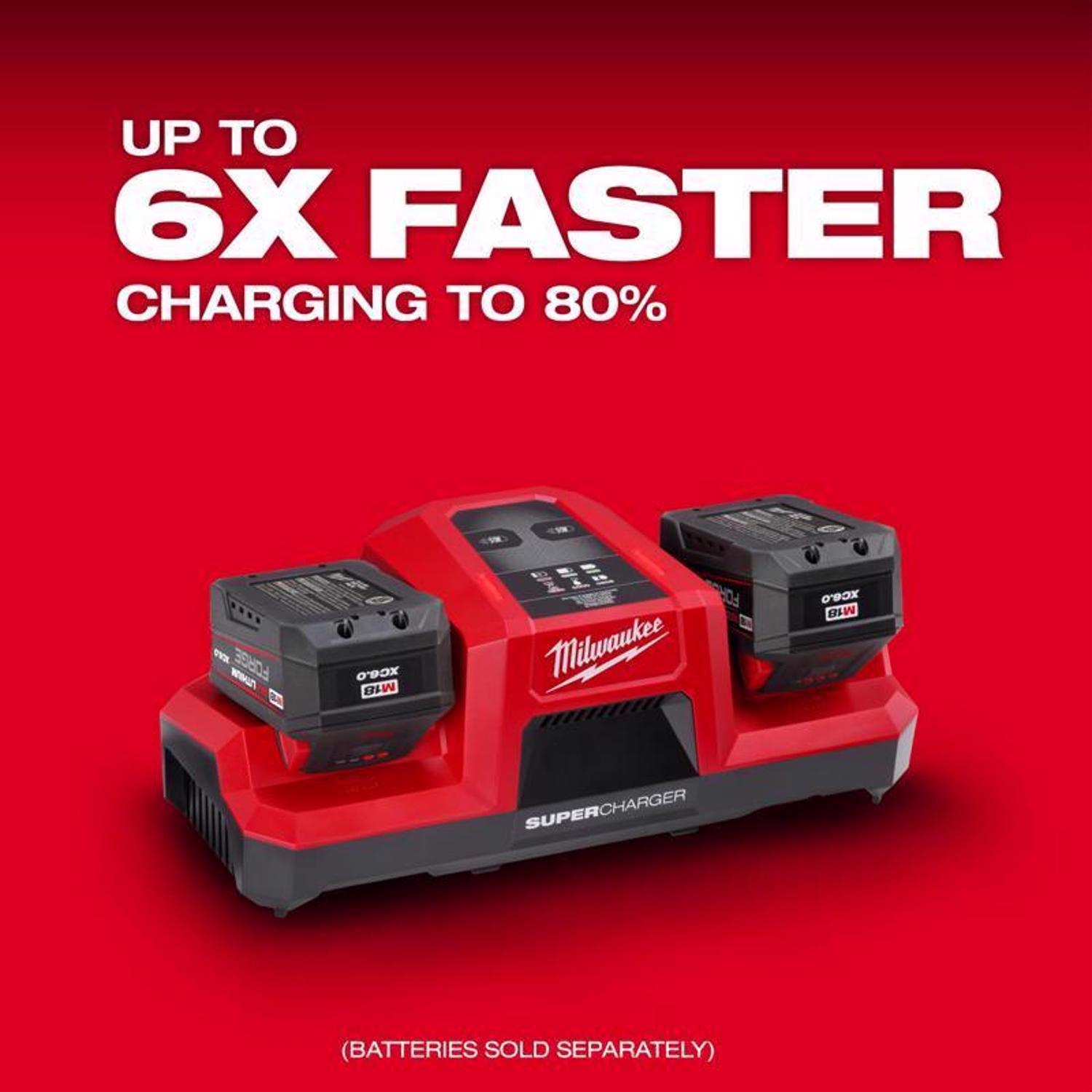 Milwaukee M18 Lithium-Ion Dual Bay Simultaneous Super Battery Charger 1 pc