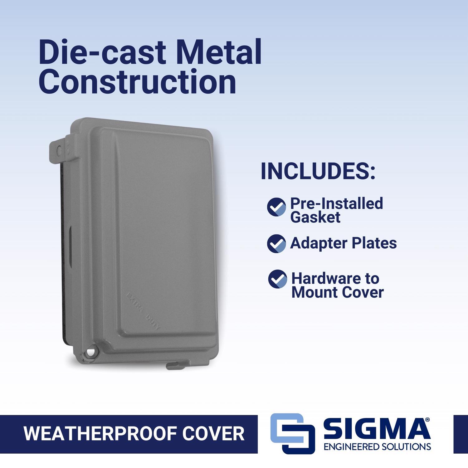 Sigma Engineered Solutions Rectangle Die-Cast Metal 1 gang 5.98 in. H X 4.02 in. W Weatherproof Cove