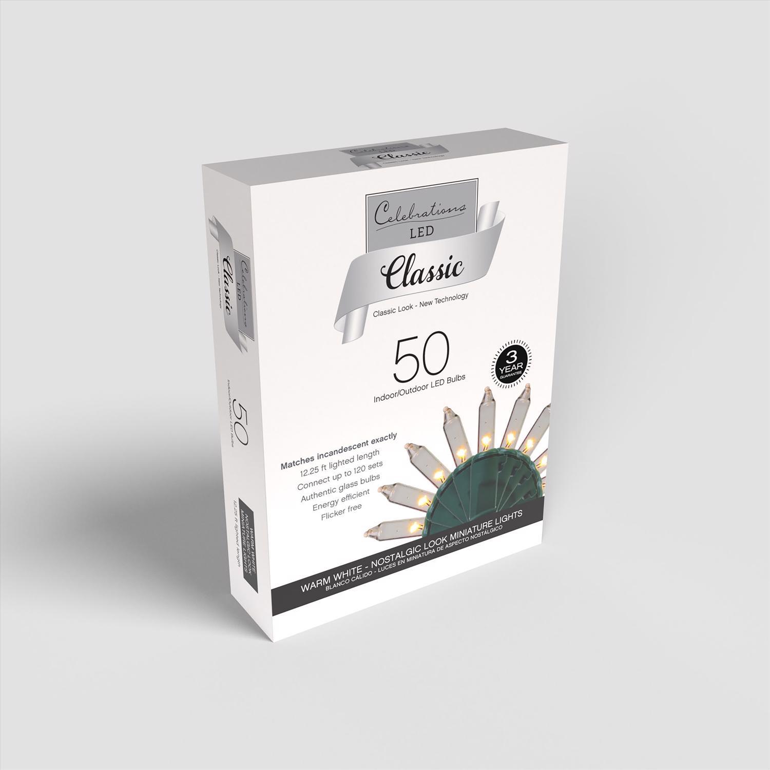 Celebrations LED T5 Warm White 50 ct String Christmas Lights