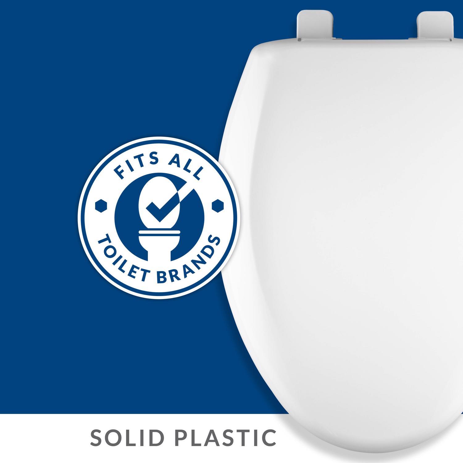 Mayfair by Bemis Elongated White Plastic Toilet Seat