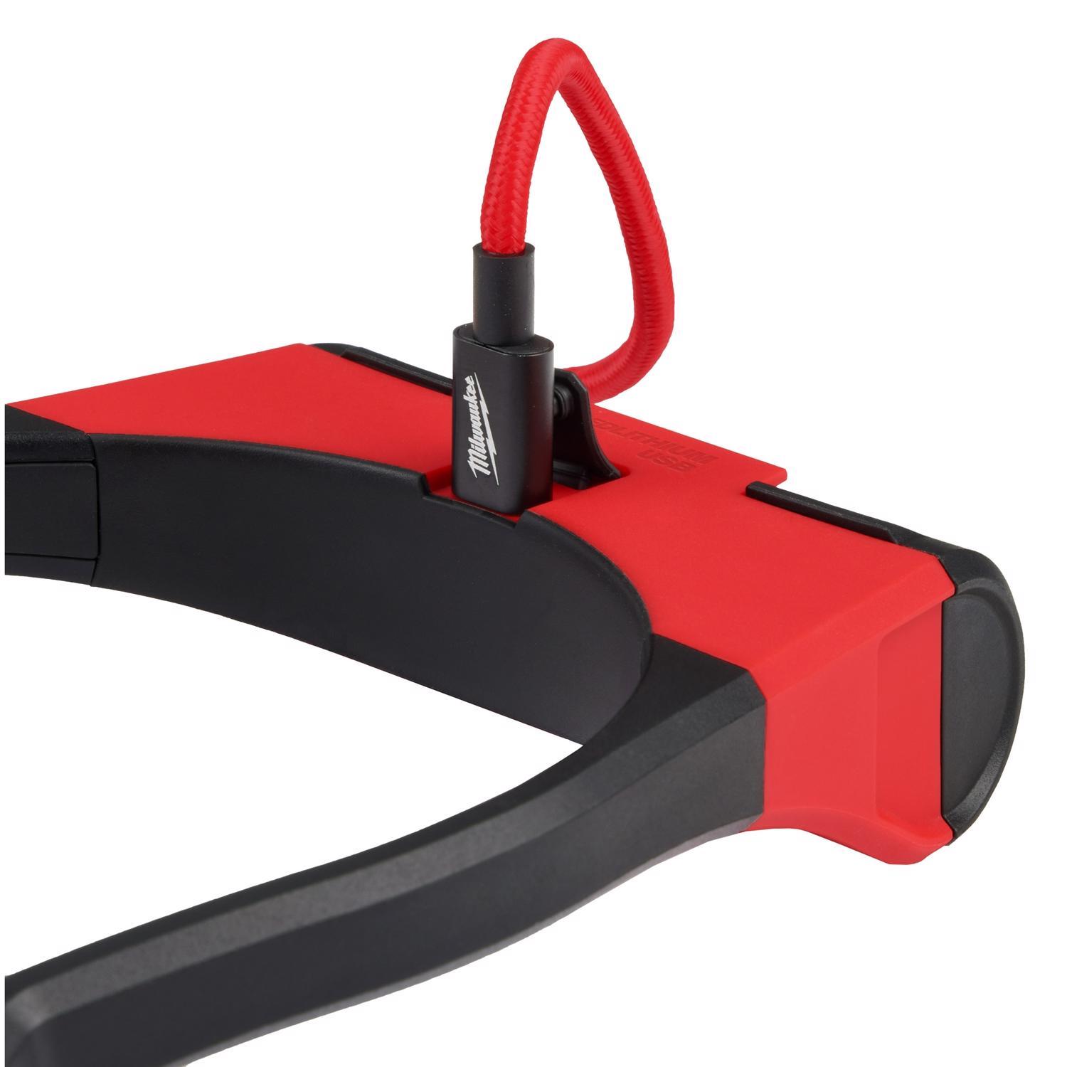 Milwaukee 400 lm Black/Red LED Rechargeable Neck Light