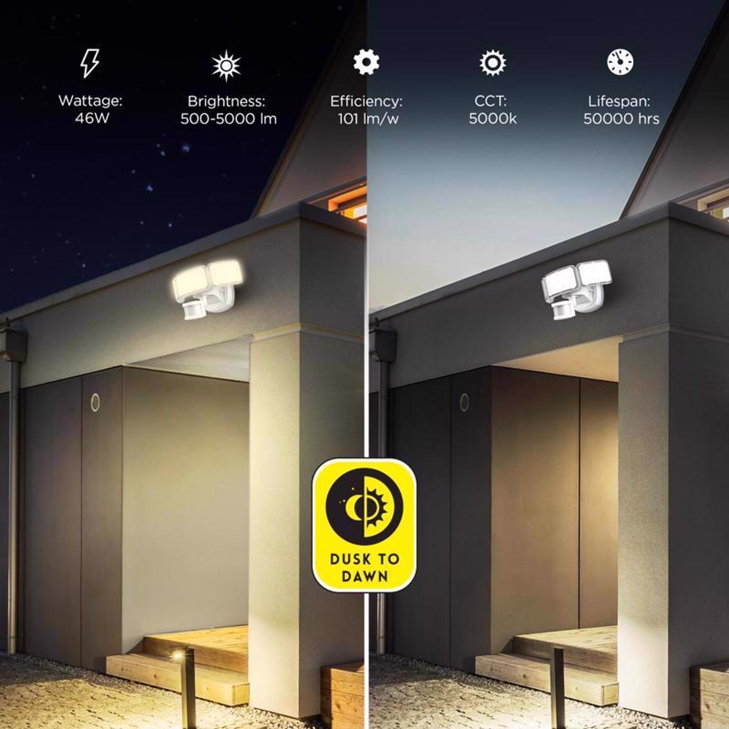 Feit Motion-Sensing Hardwired LED White Security Floodlight