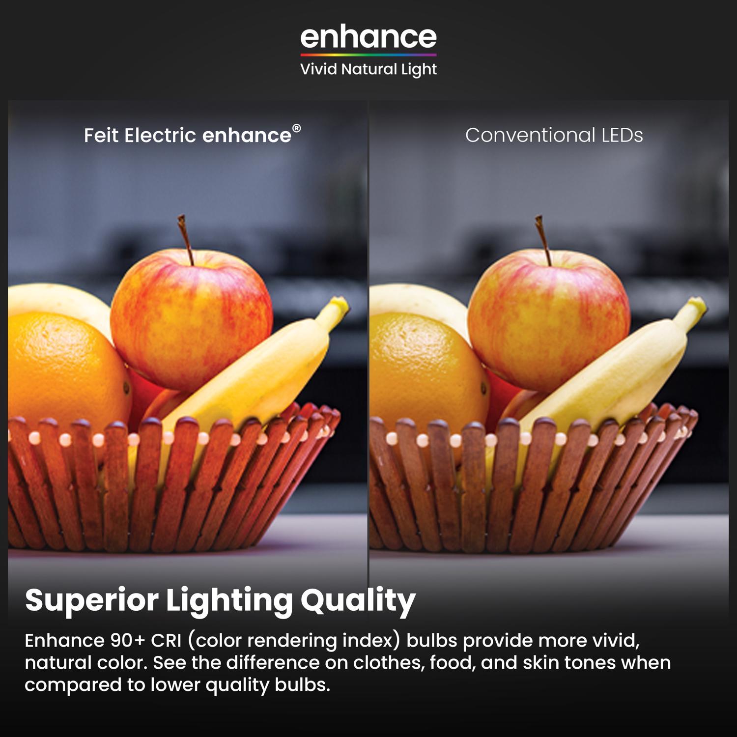 Feit Enhance Blunt Tip E12 (Candelabra) Filament LED Bulb Daylight 60 Watt Equivalence 2 pk