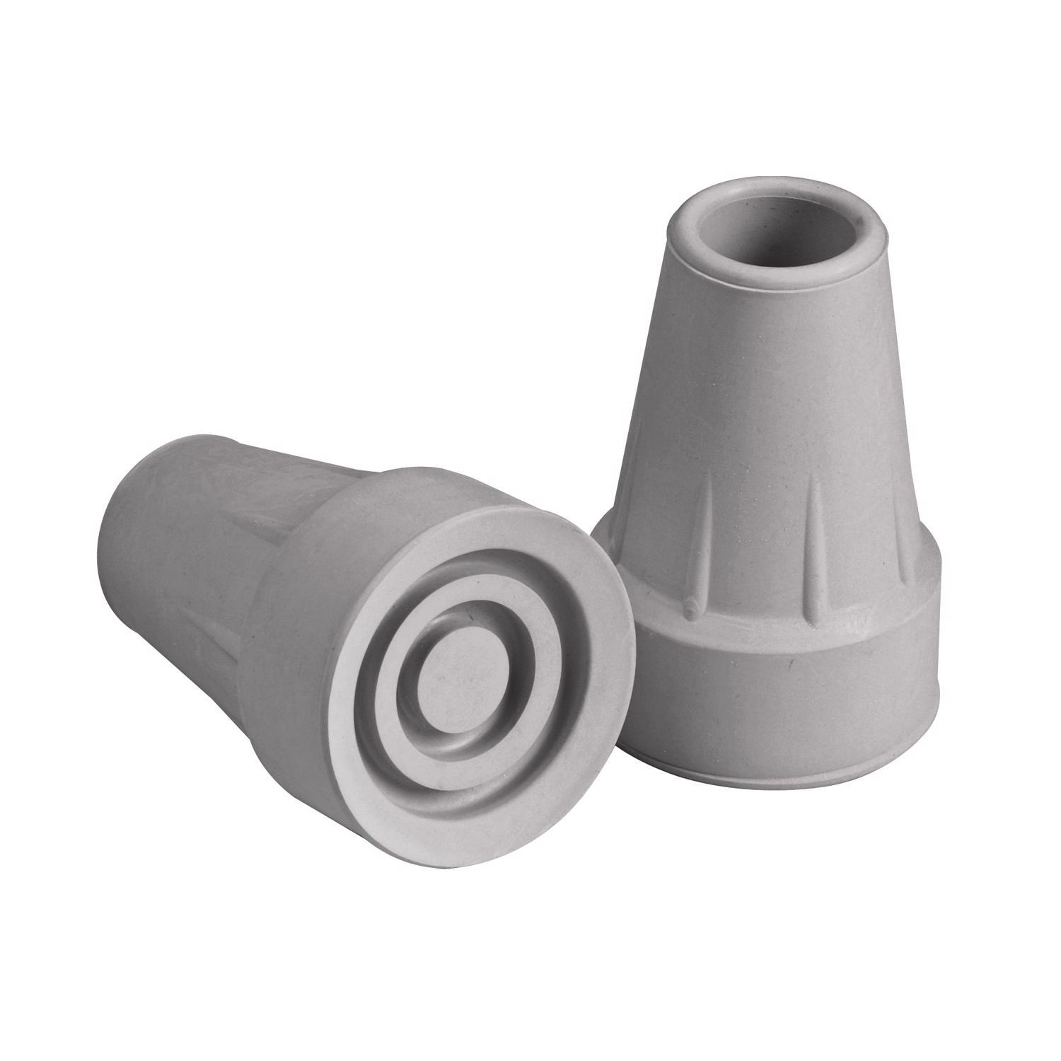 Carex Health Brands Gray Crutch Tips Rubber/Stainless Steel 7/8 in. H X 3/4 in. L