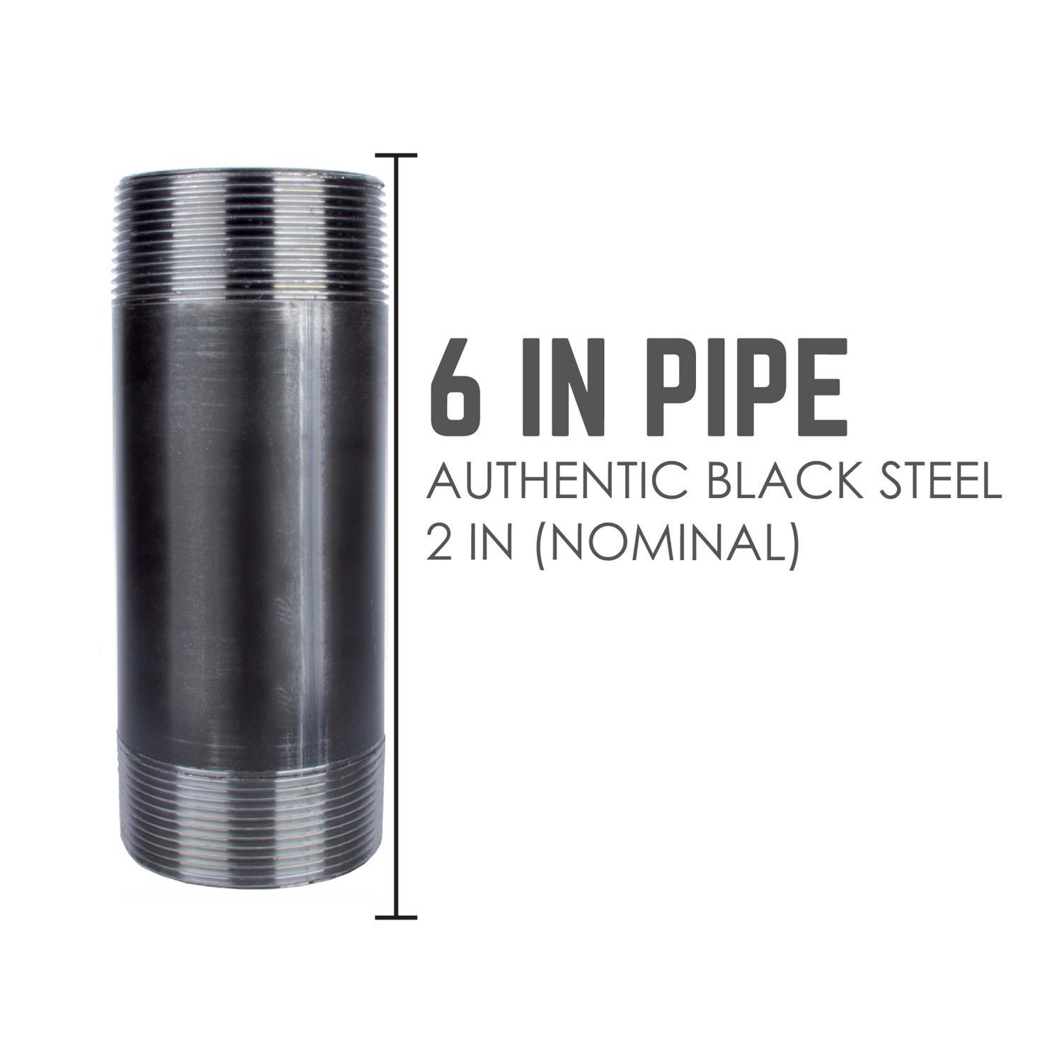 STZ Industries 2 in. MIP each X 2 in. D MIP Black Steel 6 in. L Nipple