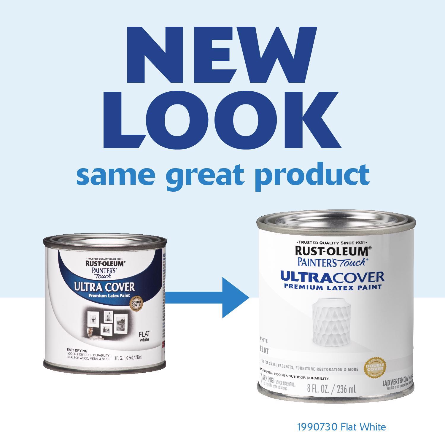 Rust-Oleum Painters Flat White Water-Based Ultra Cover Paint Exterior and Interior 0.5 pt