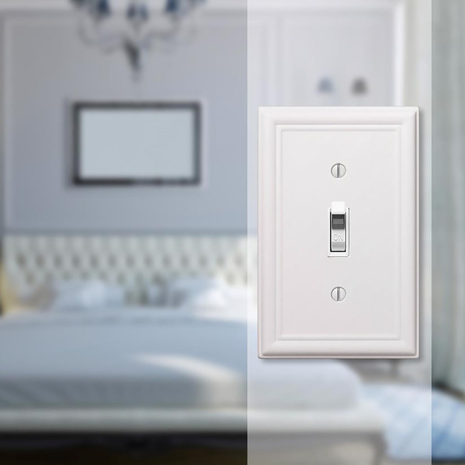 Amerelle Chelsea White 1 gang Stamped Steel Toggle Wall Plate 1 Pack