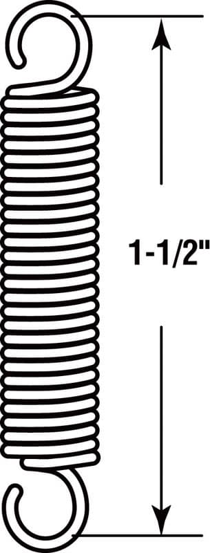 Prime-Line 1-1/2 in. L X 1/4 in. D Extension Spring 2 pk
