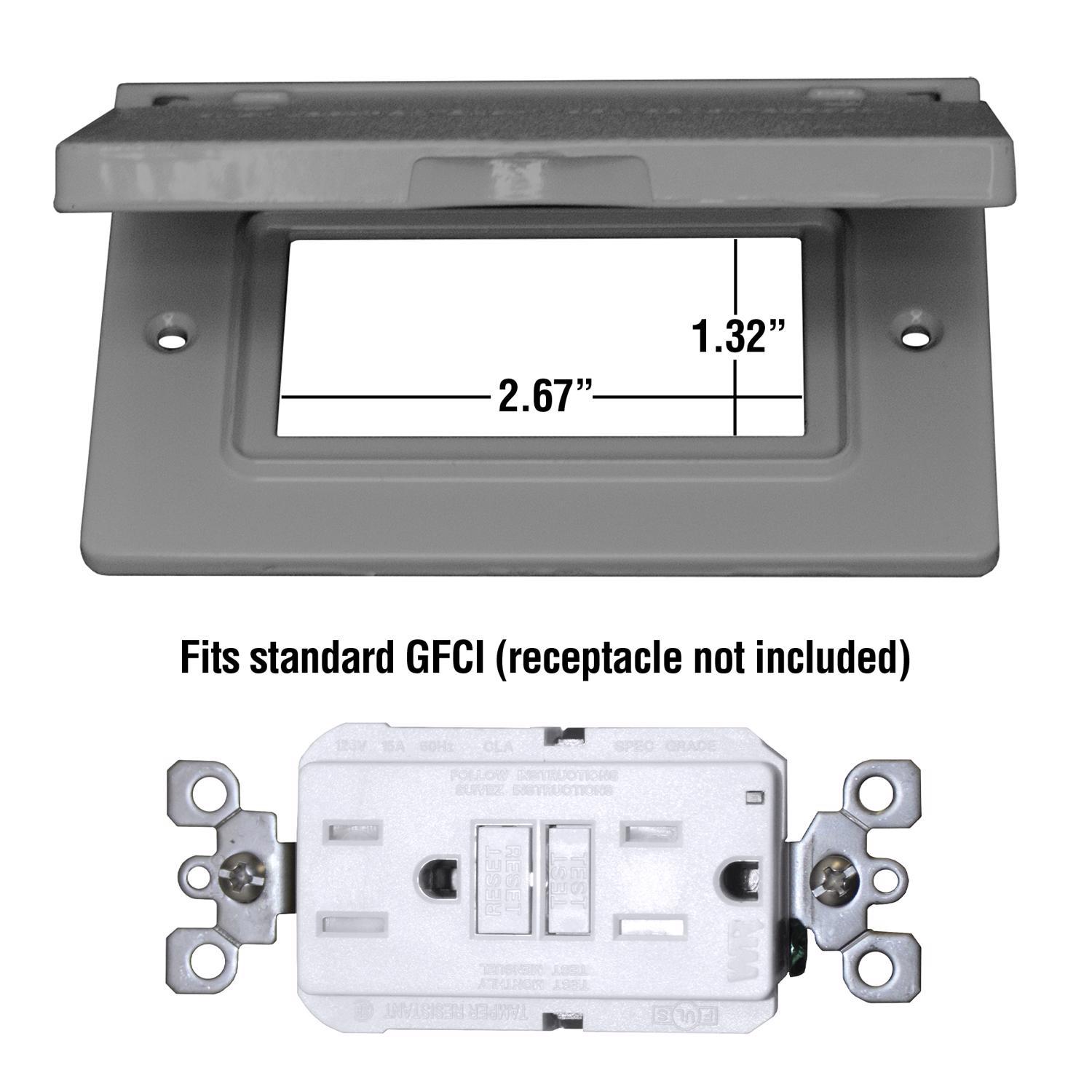 Sigma Engineered Solutions Rectangle Metal 1 gang 2.83 in. H X 4.57 in. W Horizontal GFCI Cover