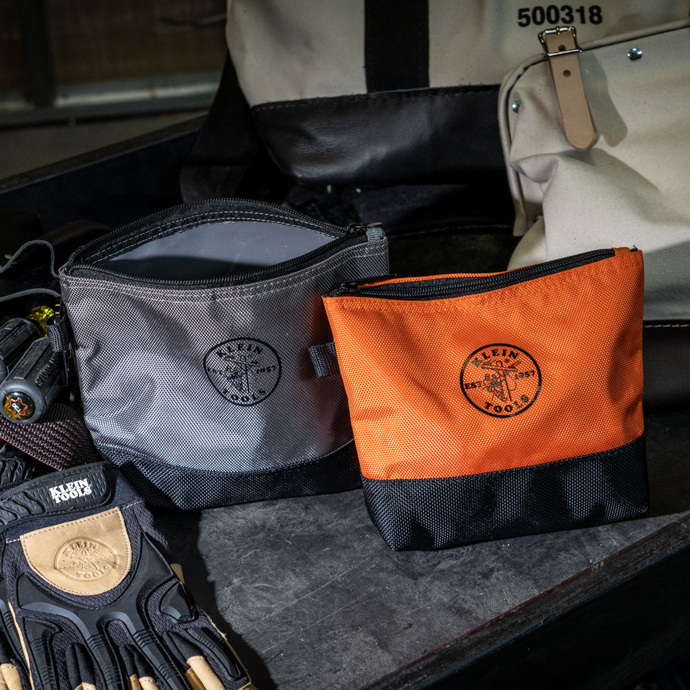 Klein Zipper Bag, Stand-Up Tool Pouch, 2-Pack