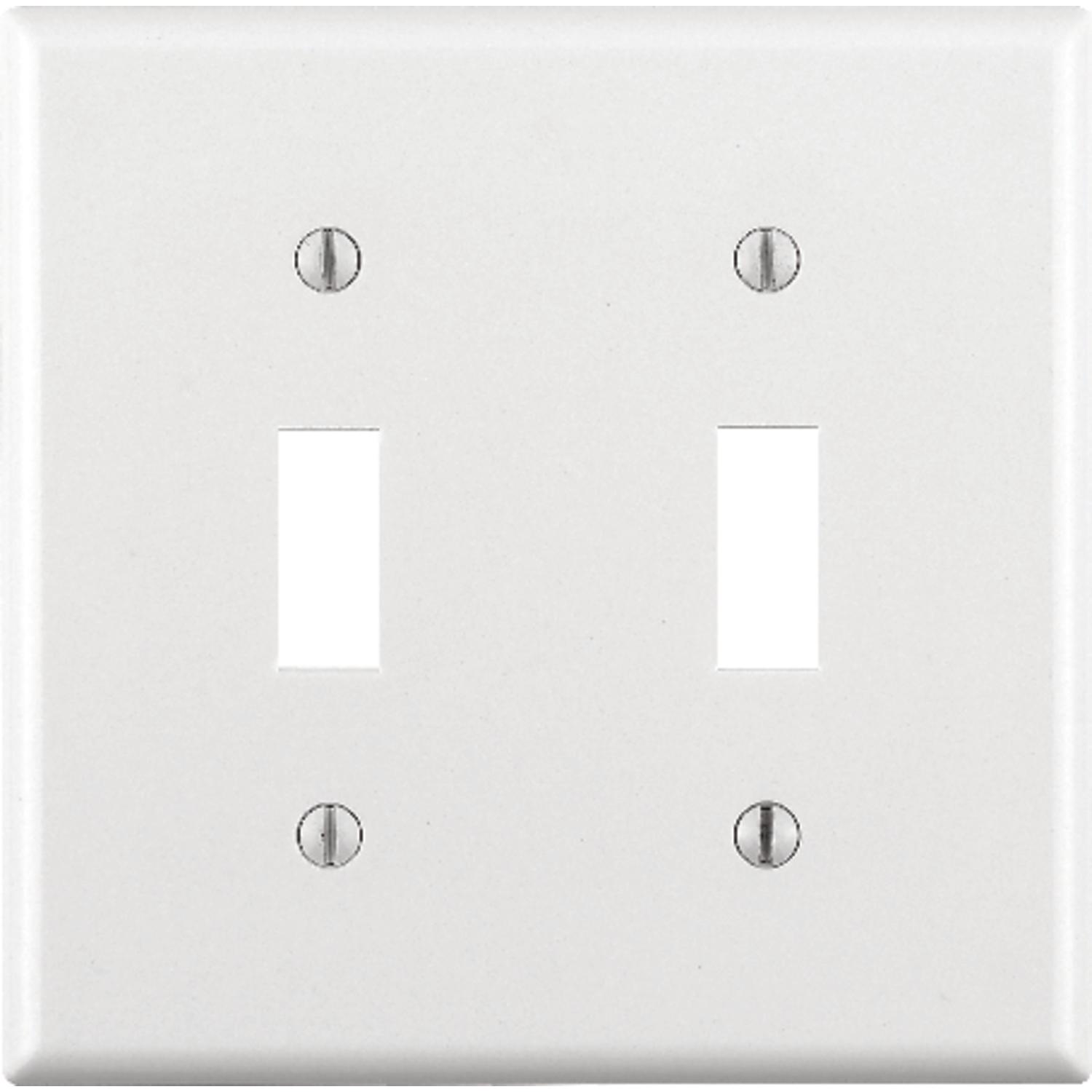 Leviton White 2 gang Thermoset Plastic Toggle Wall Plate 1 pk