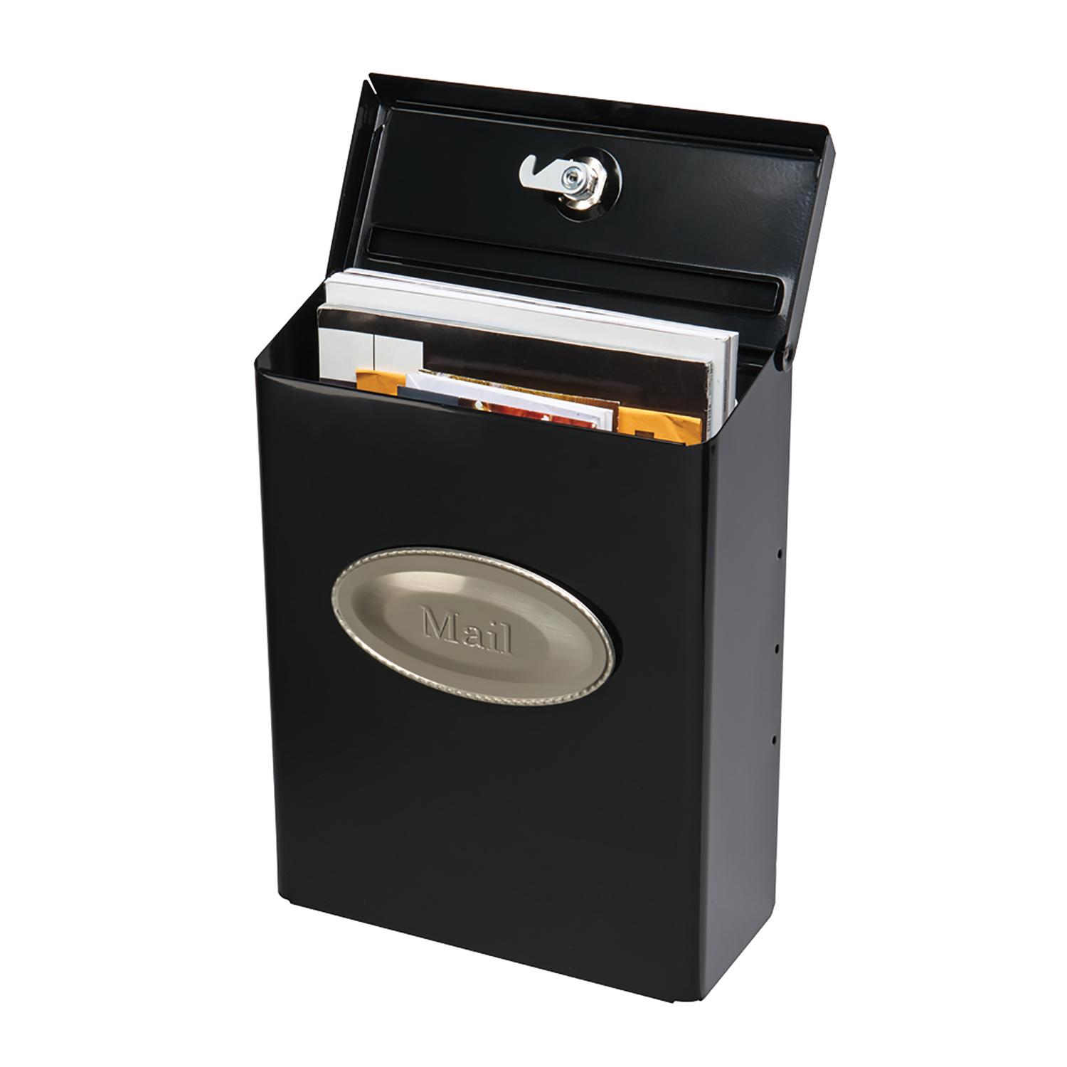 Gibraltar Mailboxes Designer Classic Galvanized Steel Wall Mount Black Mailbox