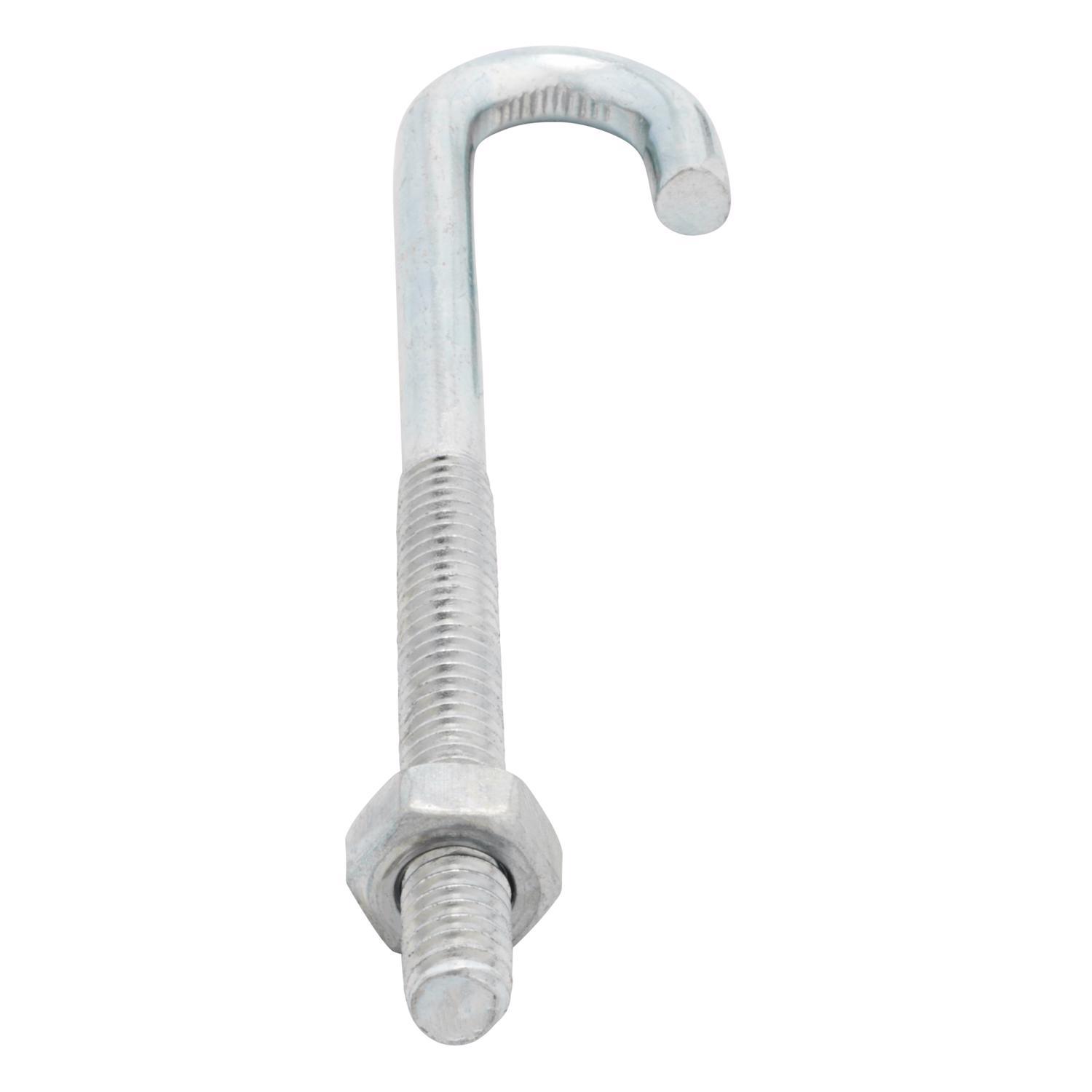 Hampton Small Zinc-Plated Silver Zinc 0.6875 in. L J-Bolt 125 lb 1 pk