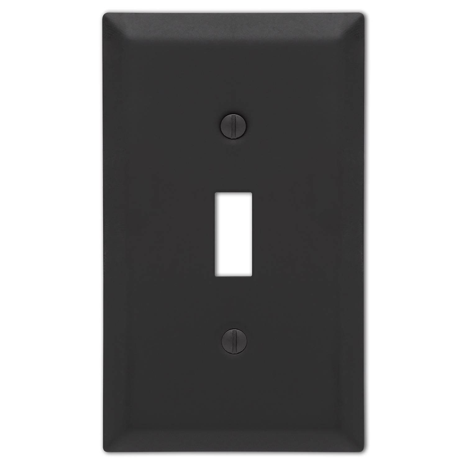 Amerelle Century Matte Black 1 gang Stamped Steel Toggle Wall Plate 1 Pack