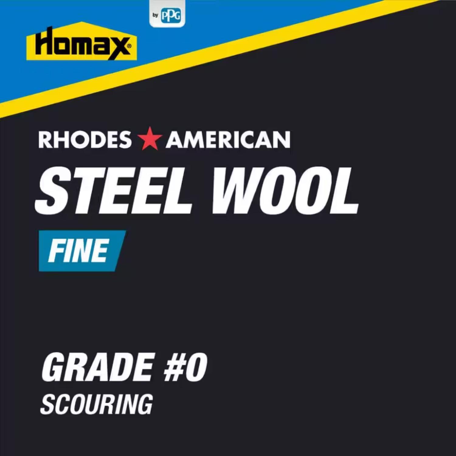 Rhodes American 0 Grade Fine Steel Wool Pad 12 pk