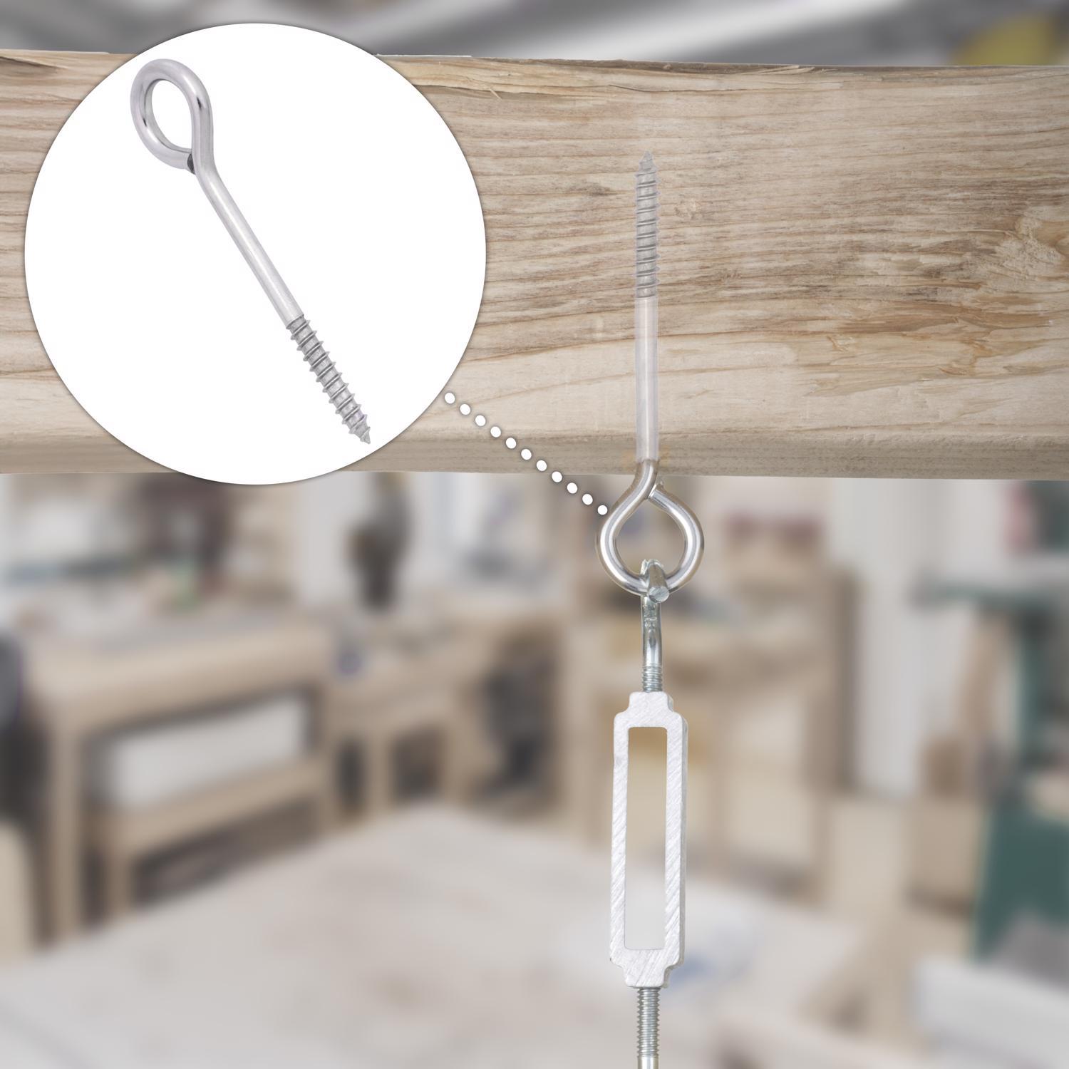 Hampton 1/4 in. X 3-3/4 in. L Stainless Stainless Steel Lag Thread Eyebolt