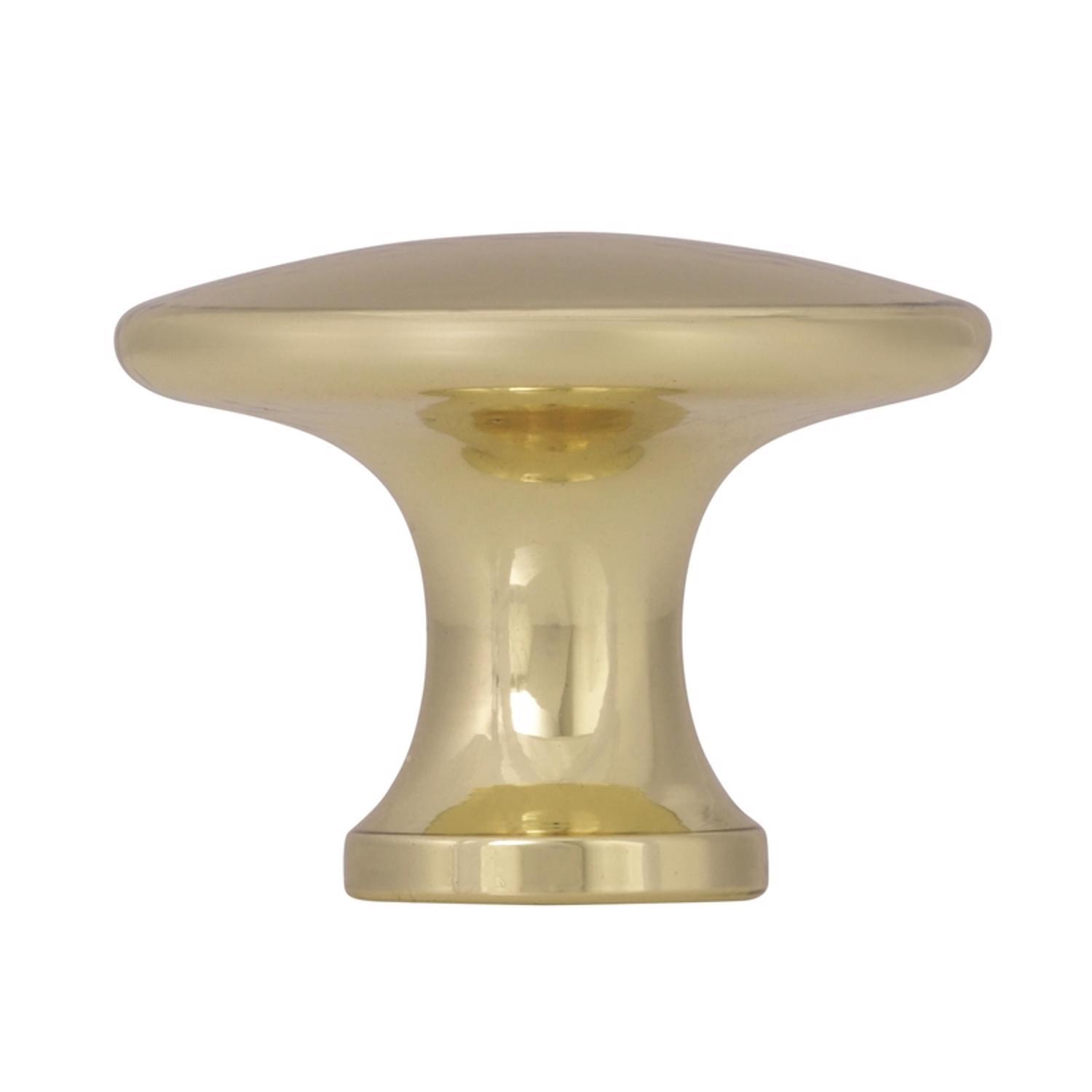 Amerock Allison Round Cabinet Knob 1-3/16 in. D 15/16 in. Polished Brass 1 pk