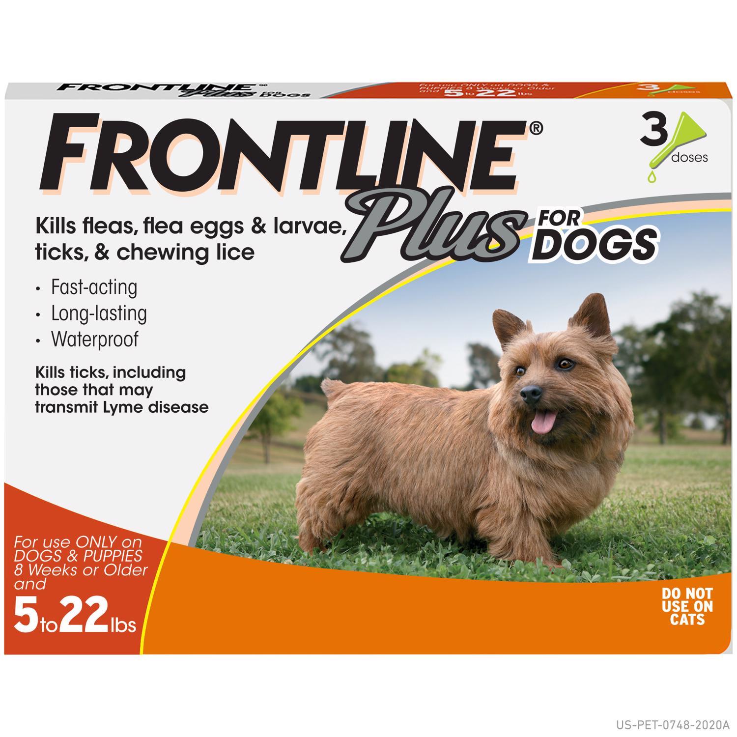 Frontline Plus Liquid Dog Flea and Tick Drops 9.8% Fipronil, 8.8% (S)-methoprene 0.02 oz