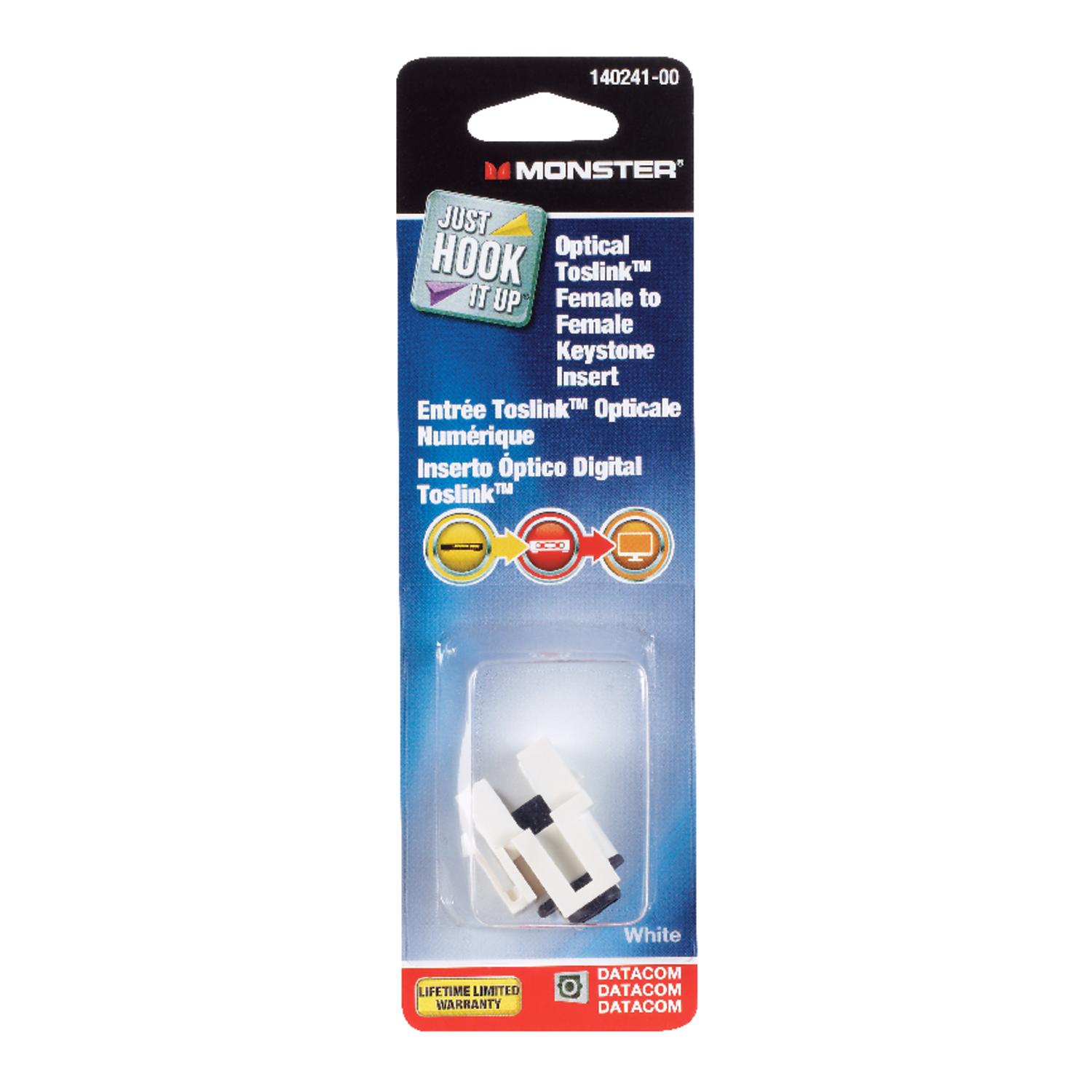 Monster Just Hook It Up 0 ft. L Digital Optical Toslink Keystone Insert Digital Optical