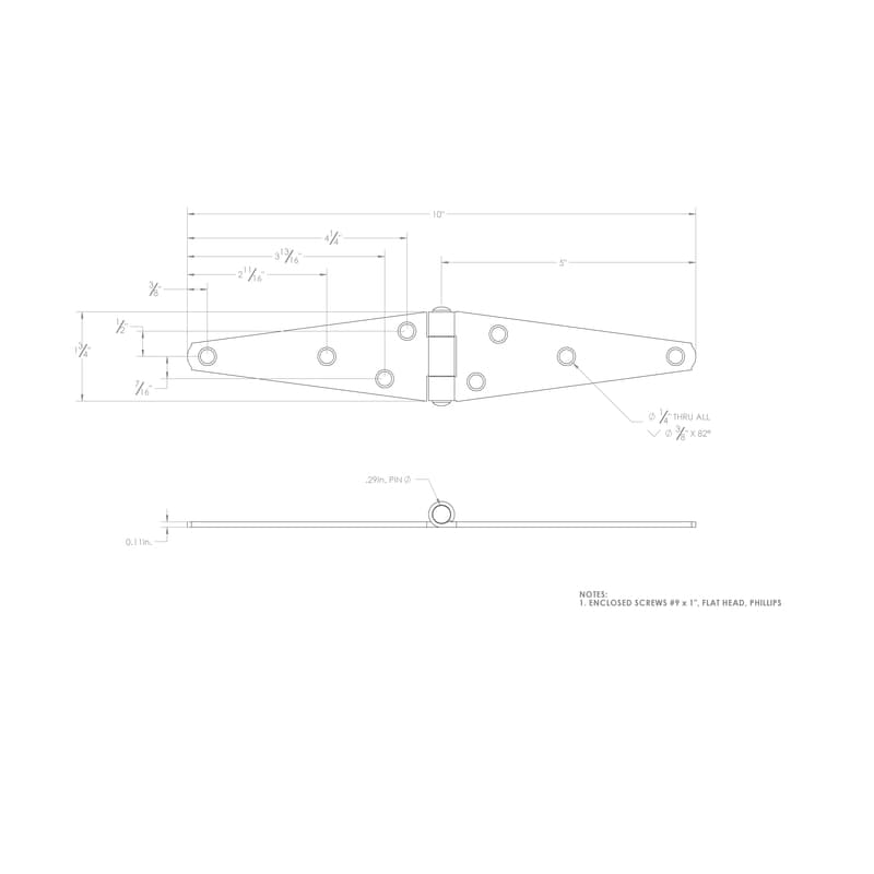 Ace 5 in. L Zinc-Plated Light Duty Strap Hinge 2 pk